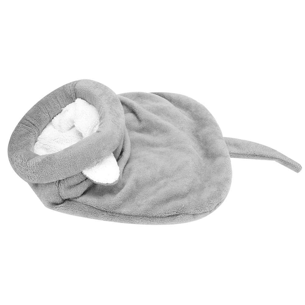 Jeanoko Plush Pet Bed - Self-Warming Cave for Dogs & Cats - Cozy Sleeping Bag for Home & Travel (Gray M)