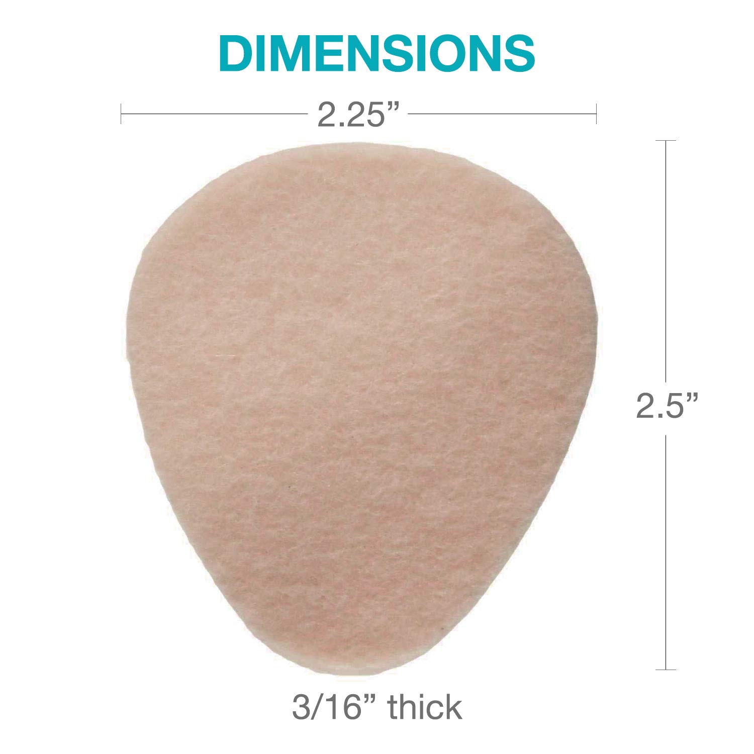 3/16” Adhesive Felt Metatarsal Foot Pads - 20-N Cushioning for Ball of Foot Pain Relief | 100 Count | Long-Lasting Protection with Skived Edge Design | Ideal for High Heels, Running Shoes & Work Boots
