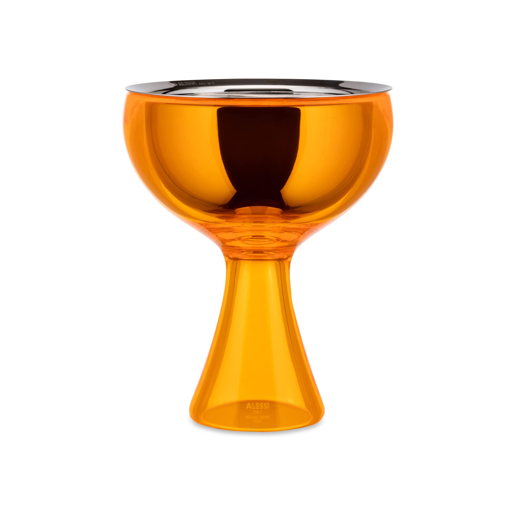 Alessi Big Love Ice Cream Bowl and Spoon Set - Orange Color, Durable Melamine Dessert Dish with Matching Spoon - Perfect for Ice Cream, Gelato, Pudding & Sweet Treats at Home or Parties