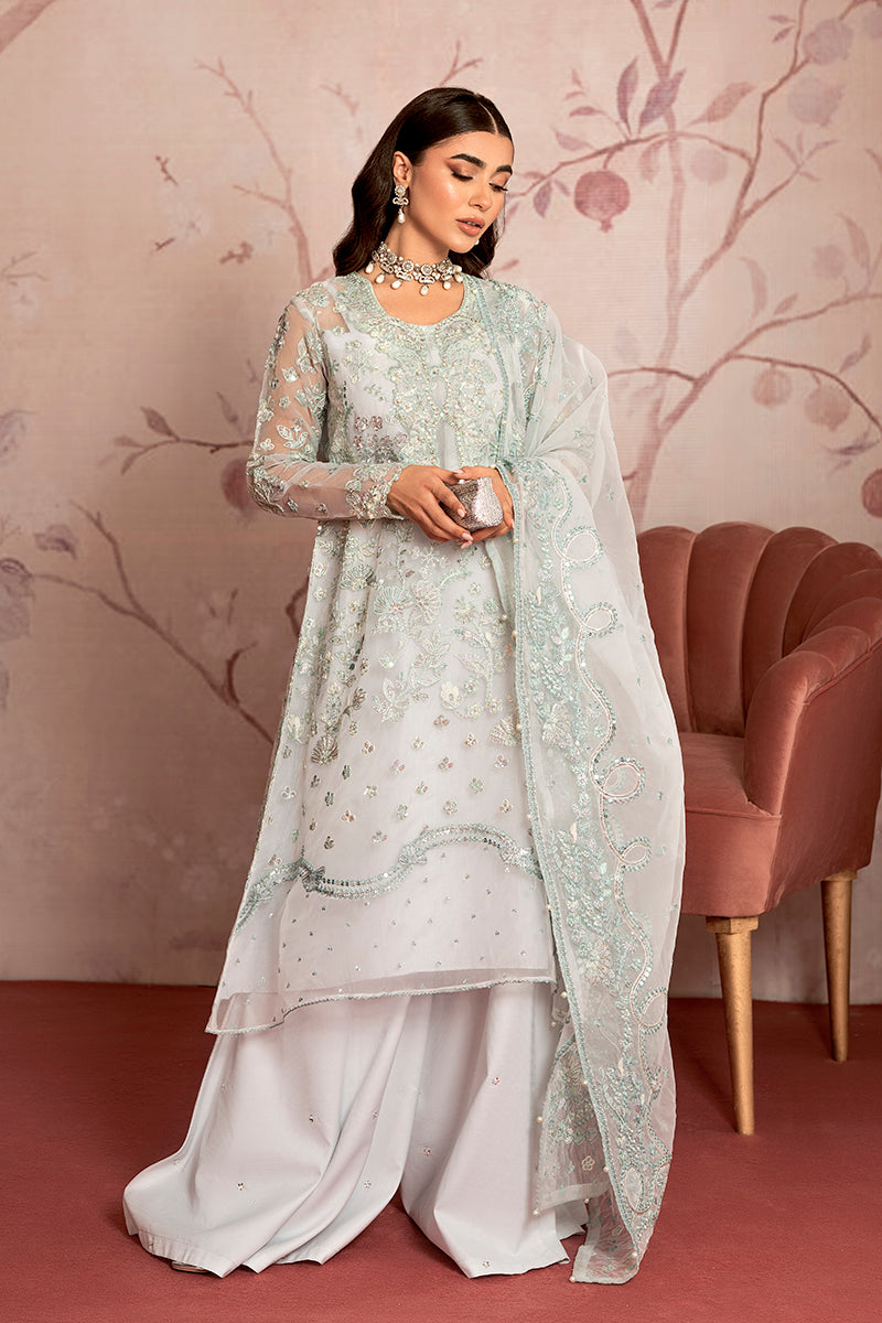 MAH JABEEN 3-Piece Organza Embroidered Pret Dress Set - Elegant Formal Wear for Weddings, Parties & Special Occasions