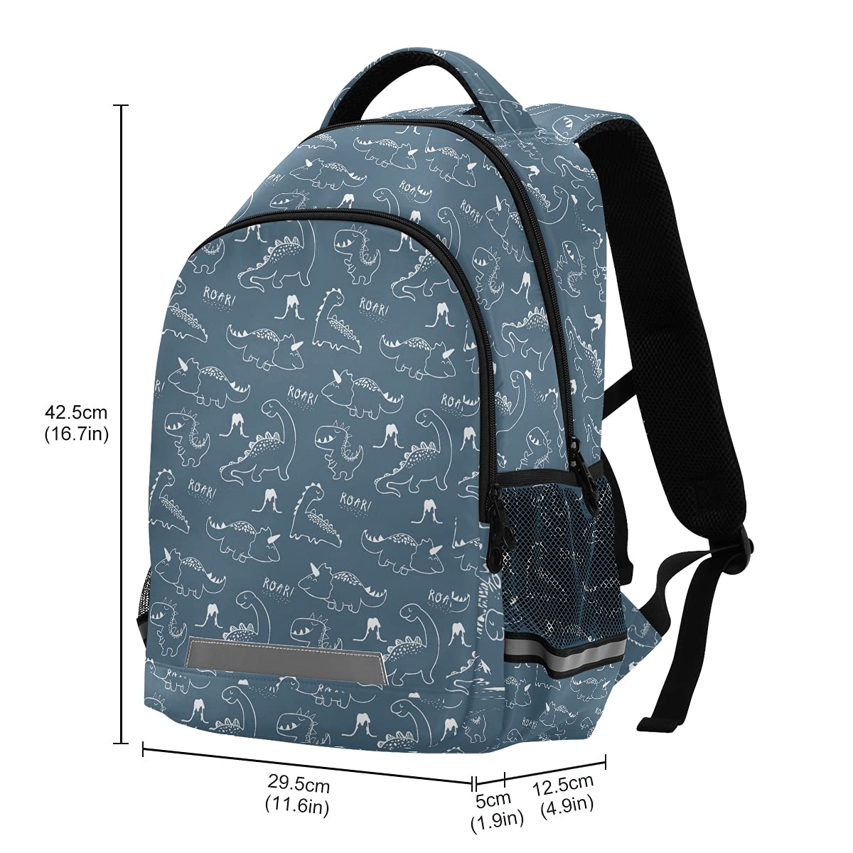 Durable Dinosaur School Backpack with Adjustable Chest Strap - Kids Laptop Backpack for Boys & Girls - Lightweight Travel & Hiking Rucksack - Perfect for School, Camping & Outdoor Adventures
