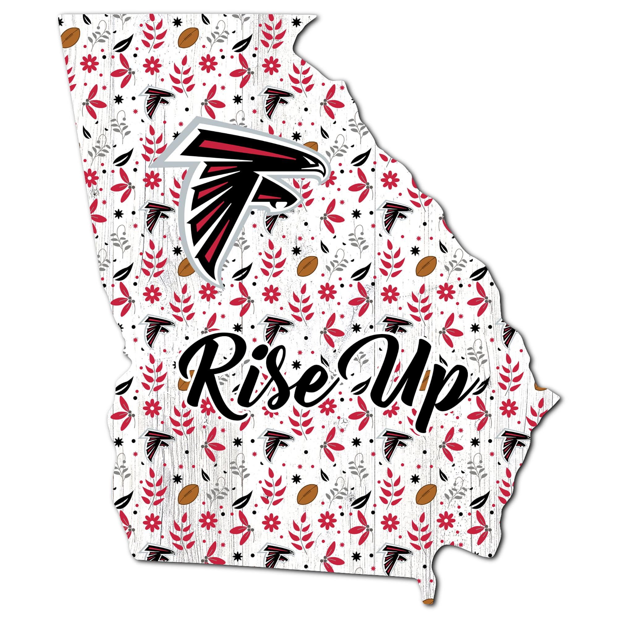 Fan Creations NFL 12-Inch Floral State Sign - Football Team Home Decor for Living Room, Man Cave & Game Day Party