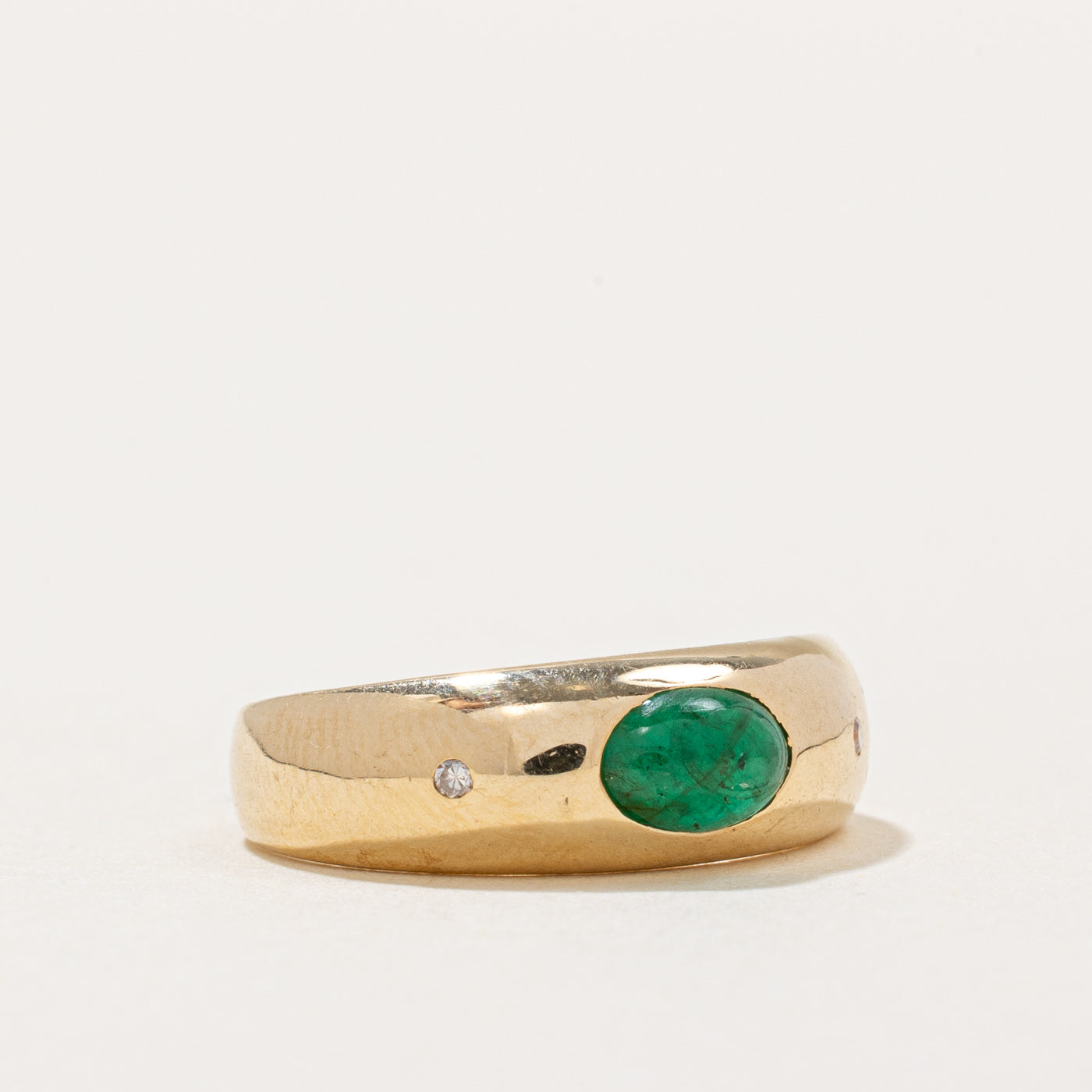 Emerald and Diamond Ring - 0.39ct Emerald with 0.01ctw Diamond Accents - Size 4.5 - Elegant Jewelry for Engagement, Wedding, Anniversary & Special Occasions