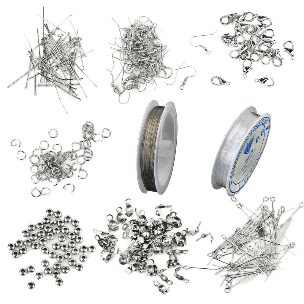 2 Sets Jewelry Making Kit with Silver & Gold Beads - DIY Beading Starter Kit for Necklaces, Bracelets & Earrings - Perfect for Crafting, Gifts & Jewelry Design