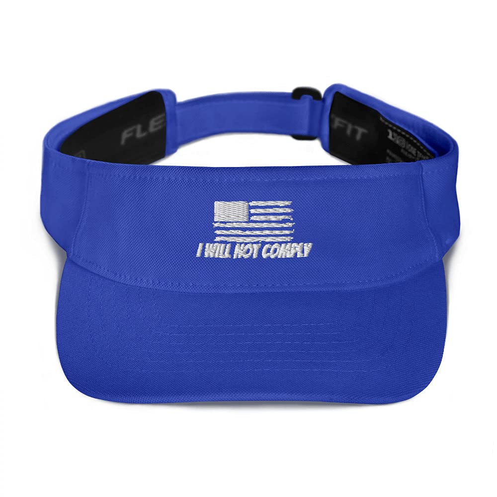 I Will Not Comply Hat - Conservative Political Golf Visor for Men | Patriotic American Flag Design | Perfect for Golf, Rallies & Outdoor Events