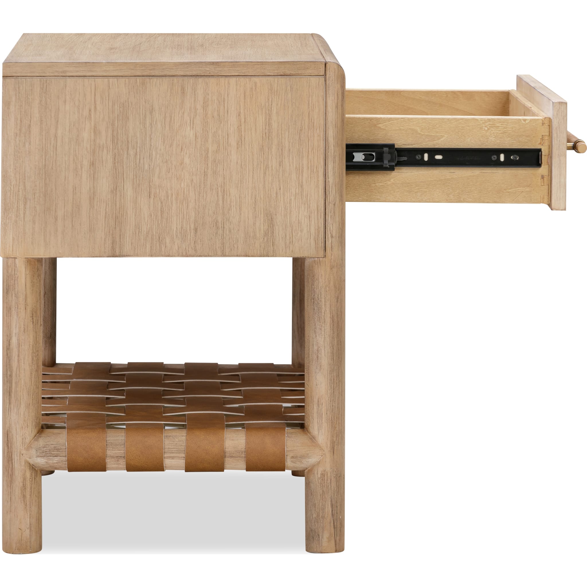Dorsey Modern USB Charging Nightstand with One Drawer - Granola Finish, Bedside Table for Bedroom, Living Room, or Office - Fast Charging Station for Phones & Tablets