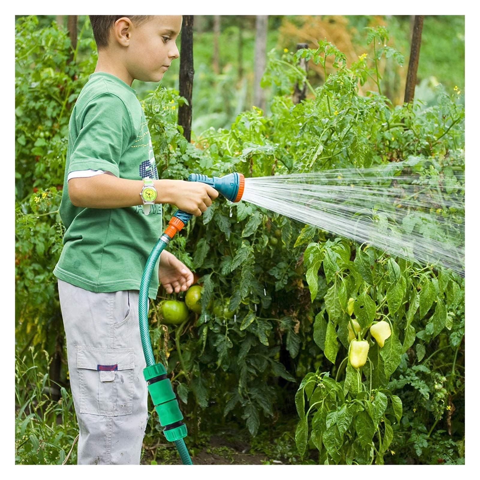 3/4 Inch Garden Hose Quick Connector with Switch - Durable Irrigation Dripper & Sprinkler Accessory for Lawn, Flower Beds & Vegetable Gardening (Perfect for Watering Systems & Outdoor Use)