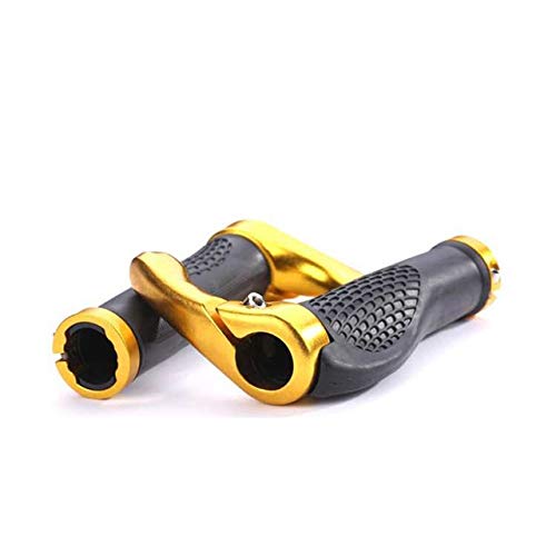 HAOZHAO Lock-on MTB Bike Grips - Anti-Skid Ergonomic Handlebar Cover (Gold) for Cycling Comfort