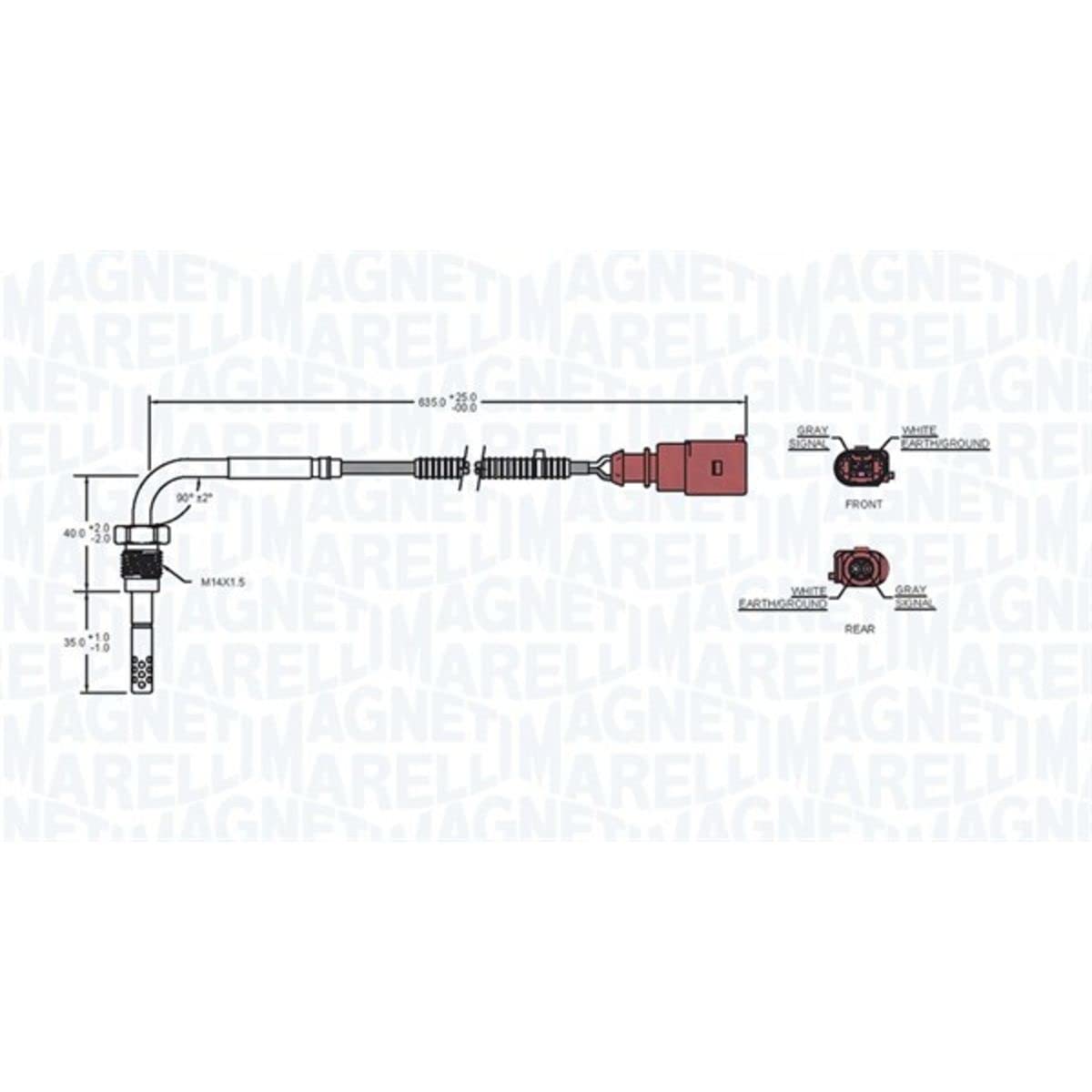 Magneti Marelli 172000081010 Exhaust Gas Temperature Sensor - High Performance EGT Sensor for Diesel & Gas Engines - Perfect for Trucks, SUVs & Heavy-Duty Vehicles