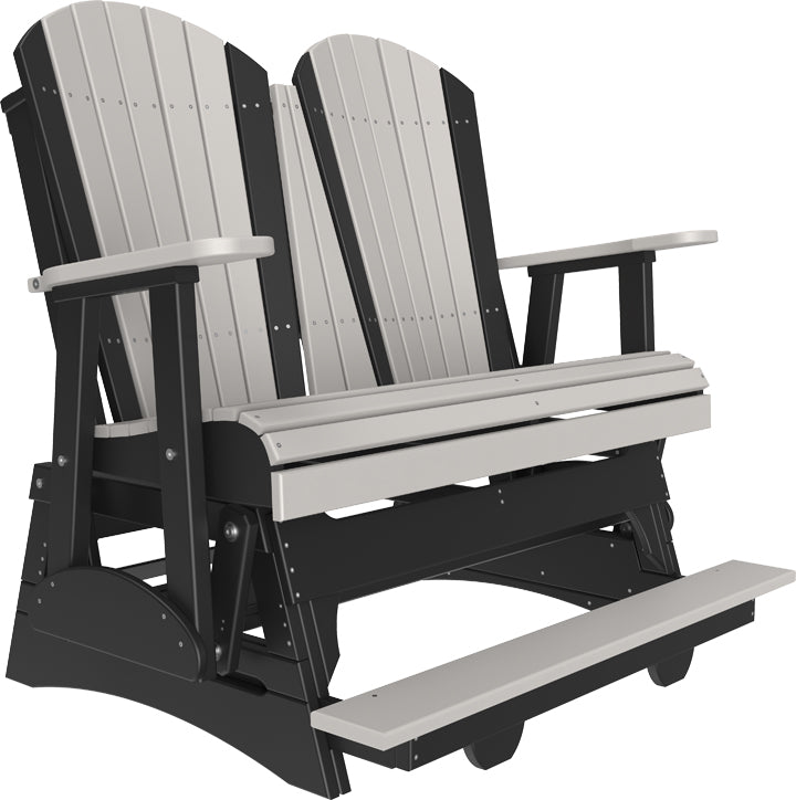 LuxCraft 4-Foot Adirondack Balcony Glider Chair - Outdoor Patio Furniture for Relaxing on Porch, Deck, Garden or Backyard