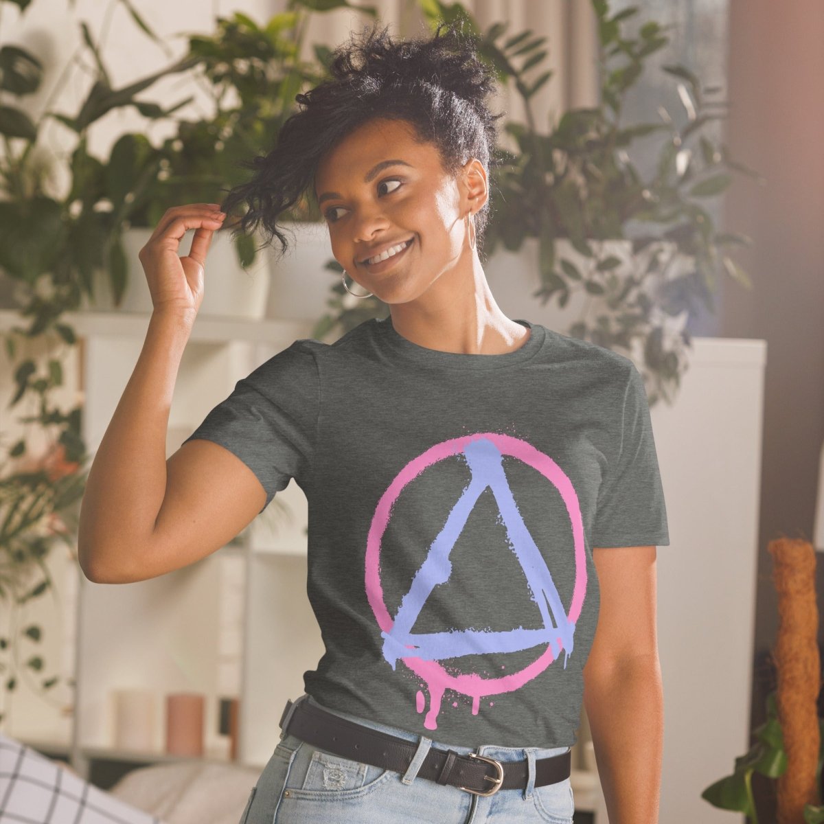 Graffiti Sobriety Symbol Essential Unisex T-Shirt - Stylish & Comfortable Tee for Everyday Wear, Street Fashion & Recovery Support