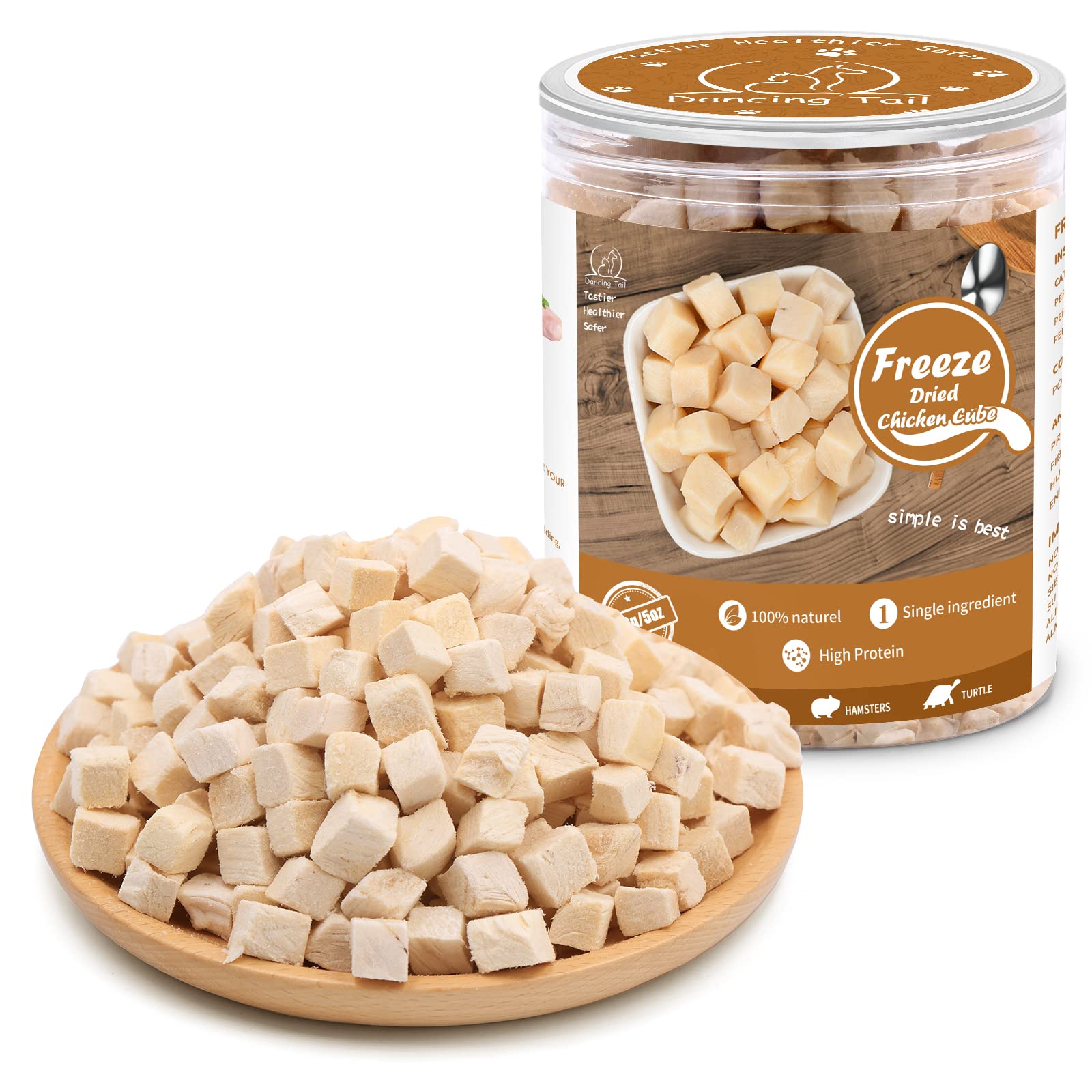 Freeze Dried Raw Chicken Cube Cat & Dog Treats - Limited Ingredient, Healthy Weight Control Training Snacks for Small Dogs & Cats (5oz) | Perfect for Obedience Training & Reward-Based Pet Care