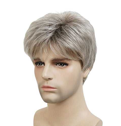 Short Straight Synthetic Men's Wig - Natural Look & Comfortable Fit for Cosplay, Costumes & Daily Wear