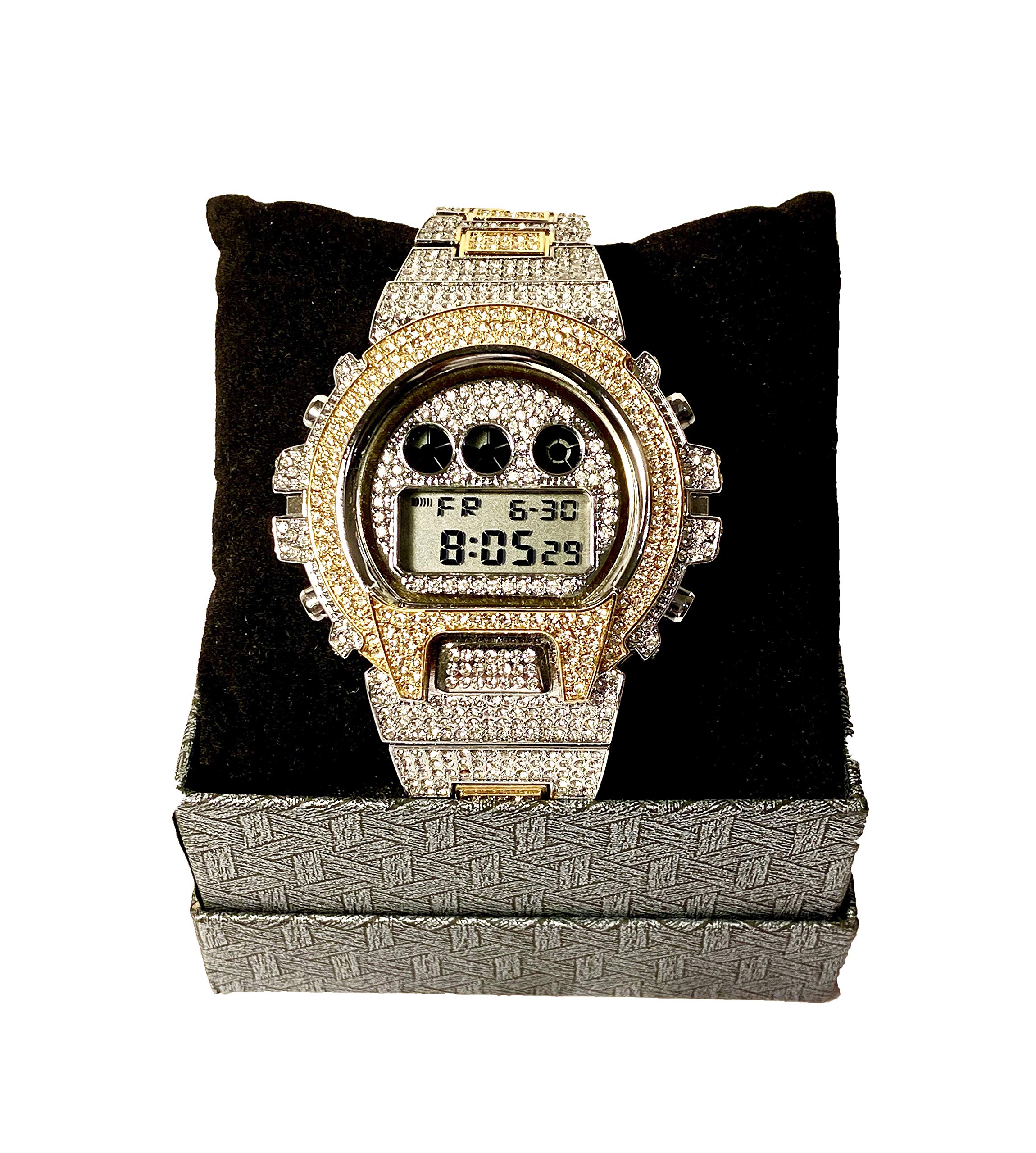 Luxury CZ Diamond Iced Bracelet Watch for Men & Women - Adjustable Quartz Movement Wrist Watch with Hip Hop Style - Perfect for Parties, Gifts & Fashion Jewelry Collection