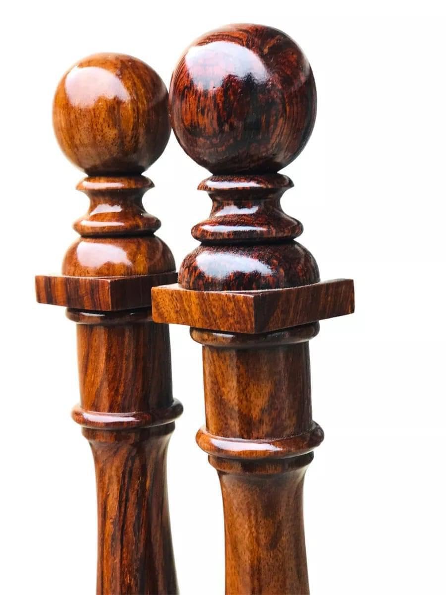Handcrafted Masonic Wooden Columns - Senior Warden & Junior Warden Emblems Set (Brown) | Blue Lodge & Grand Lodge Regalia | Premium Freemason Decor for Rituals & Lodge Display