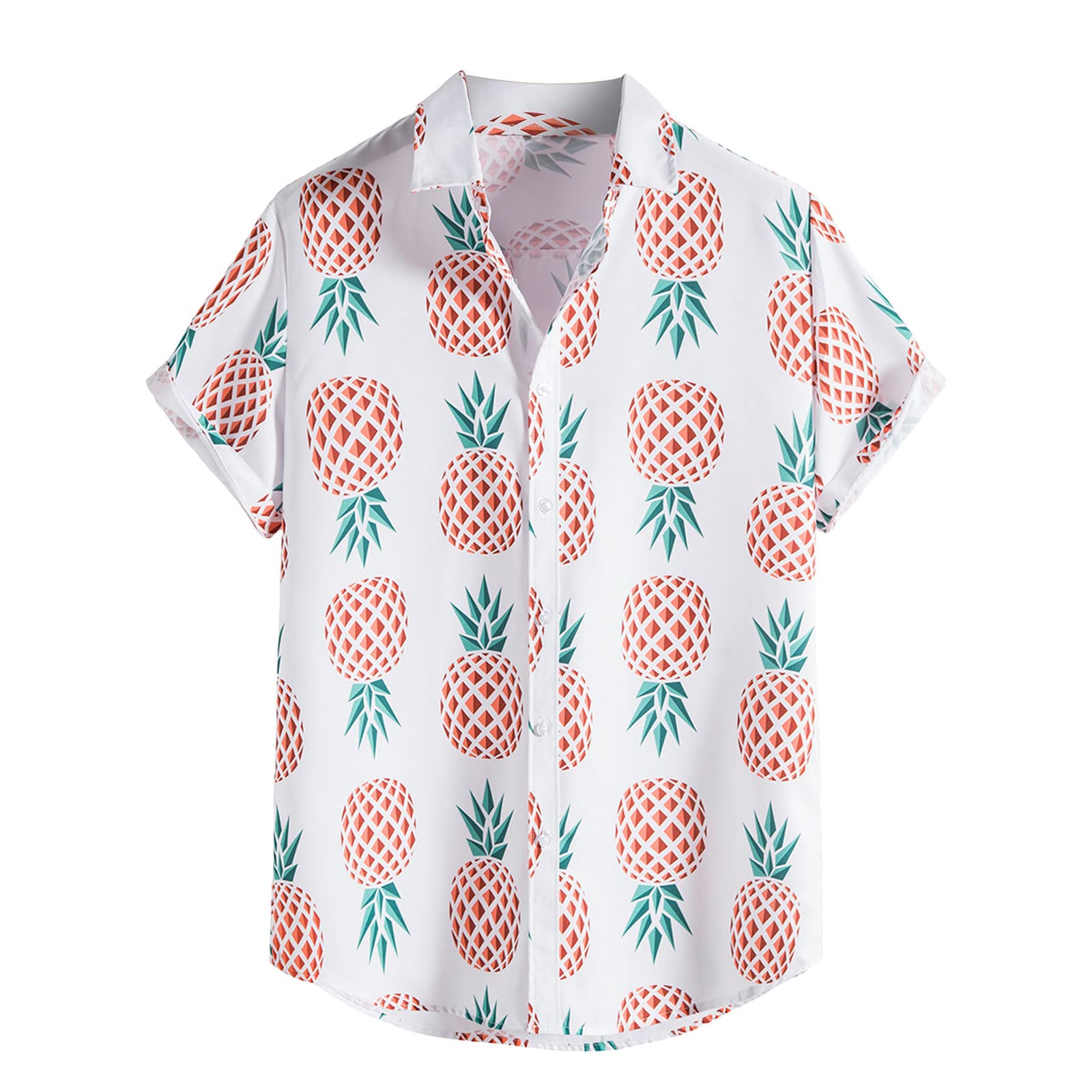 Makalon Men's White Printed Short Sleeve Casual T-Shirt - Summer Crew Neck Tee for Everyday Wear, Street Style & Outdoor Activities