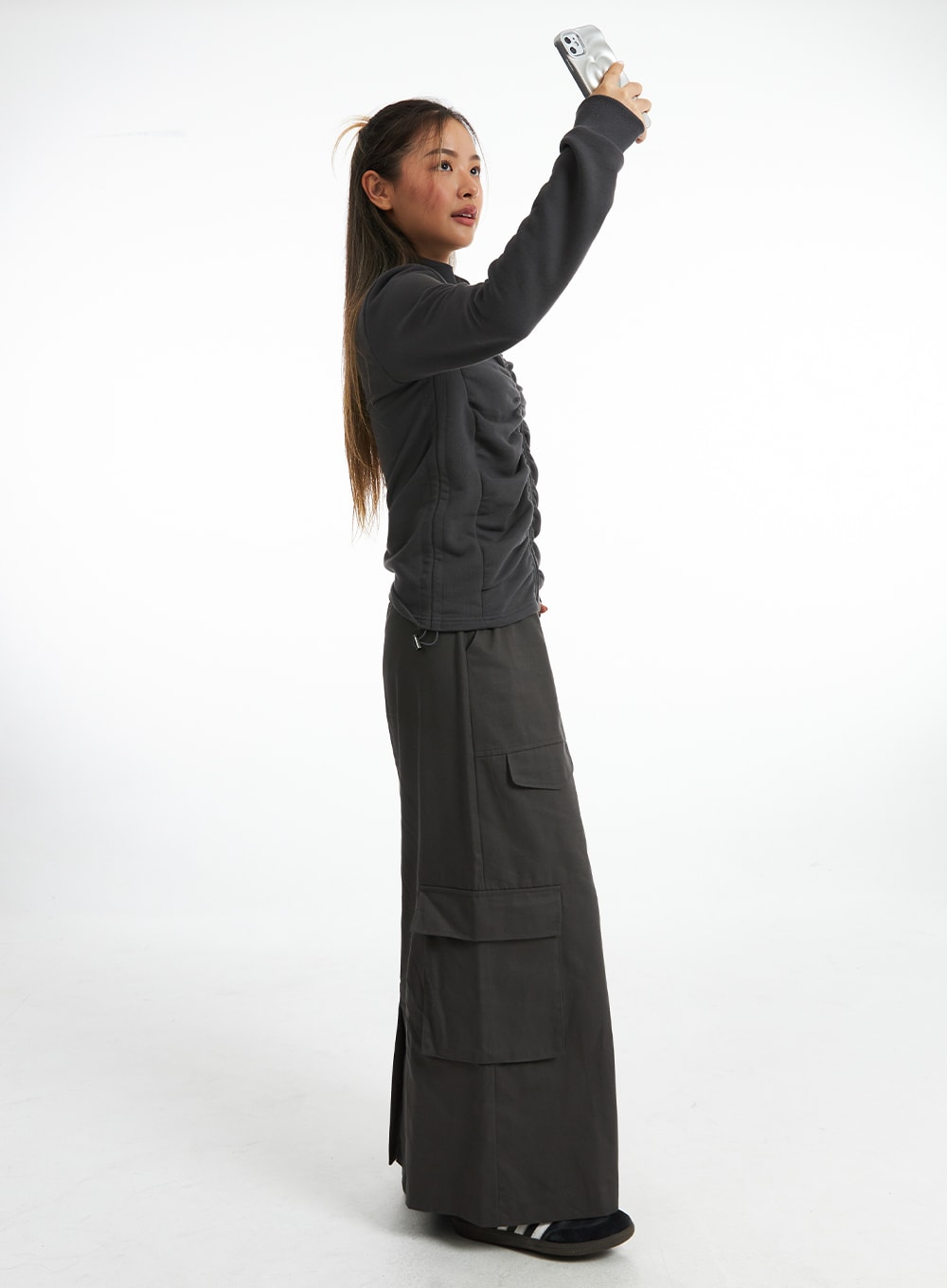 City Safari Pocketed Maxi Skirt for Women - Stylish Long Flowy Skirt with Side Pockets, Comfortable Stretchy Fabric - Perfect for Travel, Hiking, Beach & Casual Outings