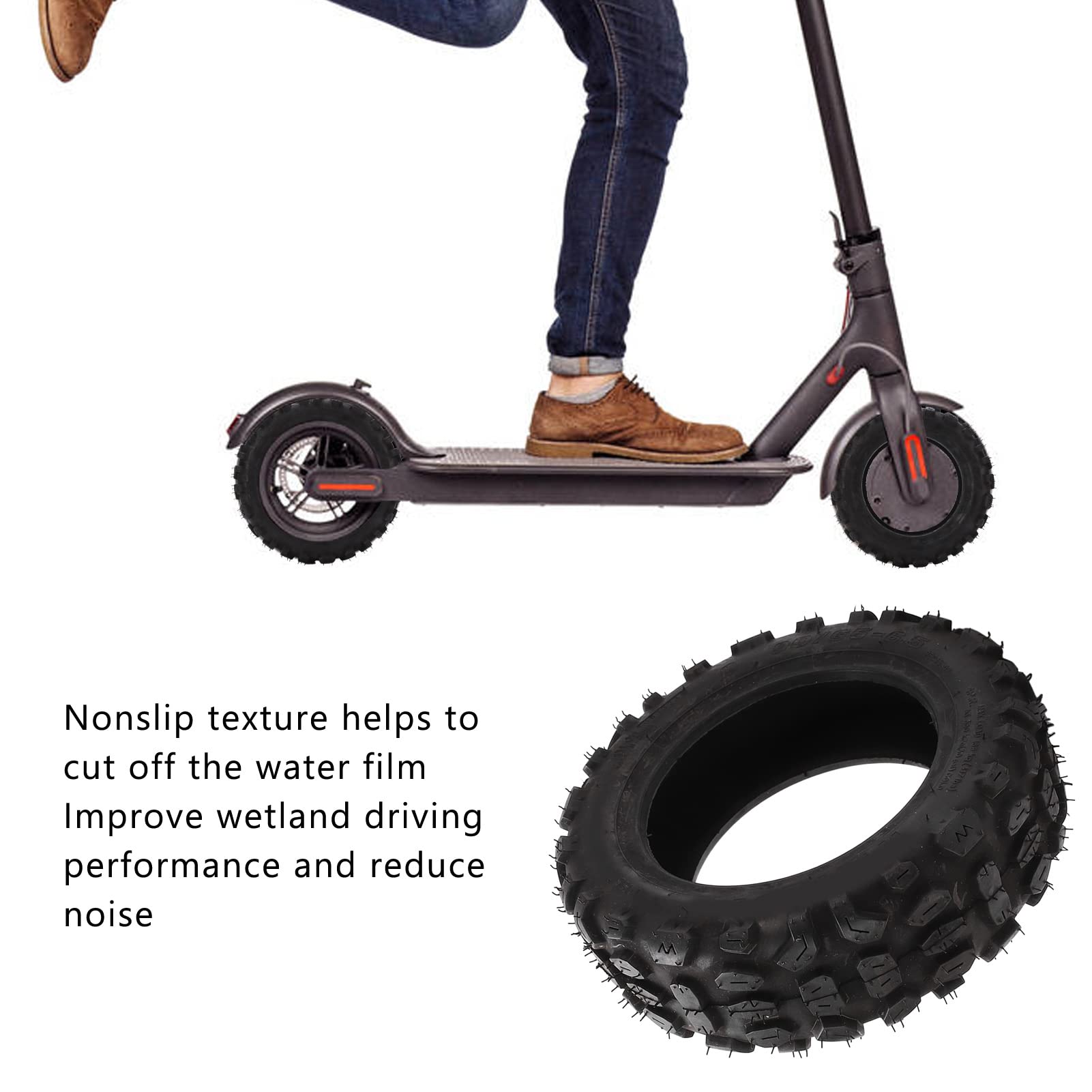 90/65-6.5 Off-Road Electric Scooter Tires - Thickened Rubber Tubeless Vacuum Tires for Replacement & Modification | Perfect for Commuting, Urban Riding & Outdoor Adventures