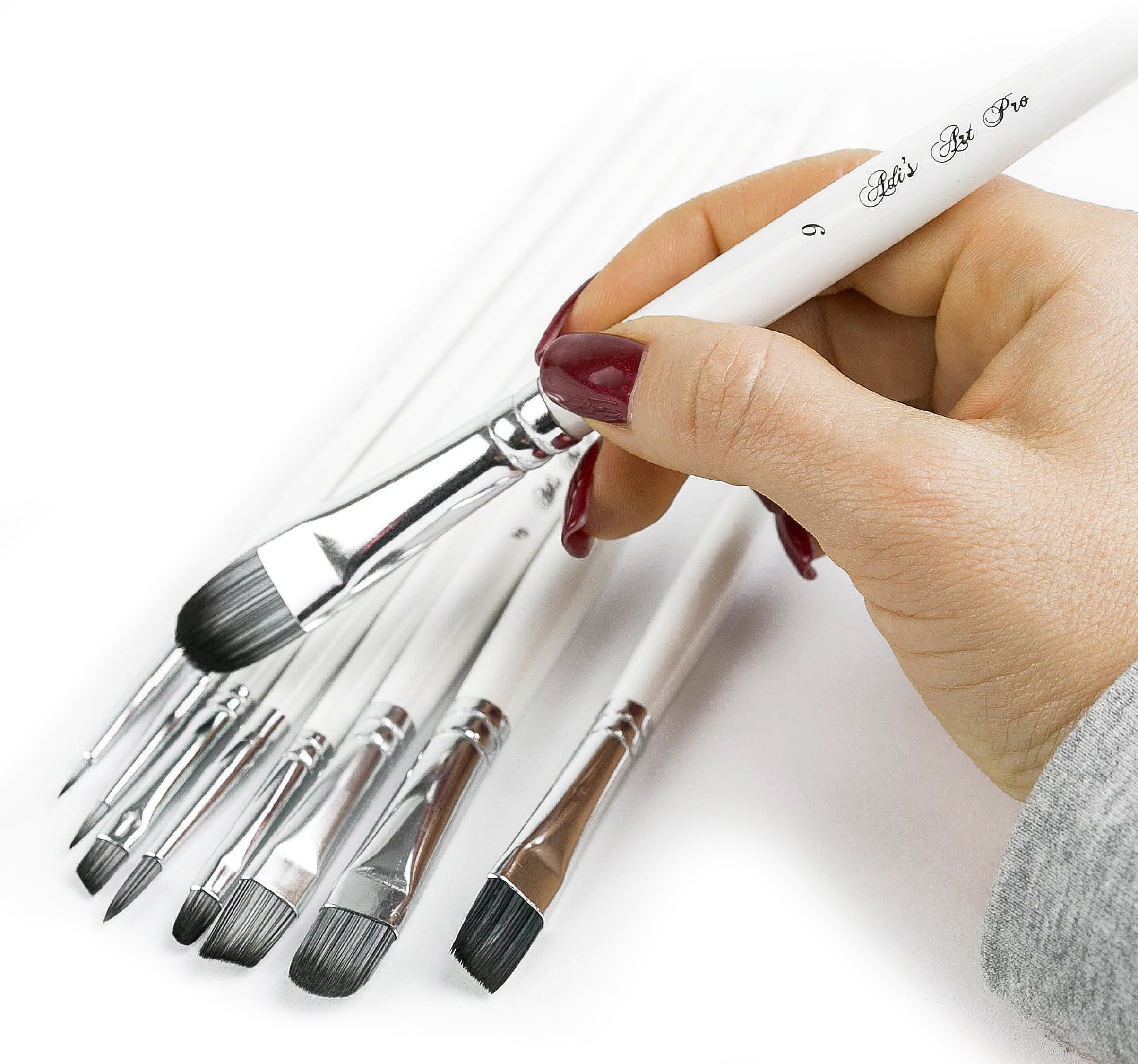 10-Piece Professional Acrylic Paint Brush Set for Artists - Oil, Face & Body Painting Brushes | Ideal for Canvas, Watercolor, Nail Art & DIY Crafts