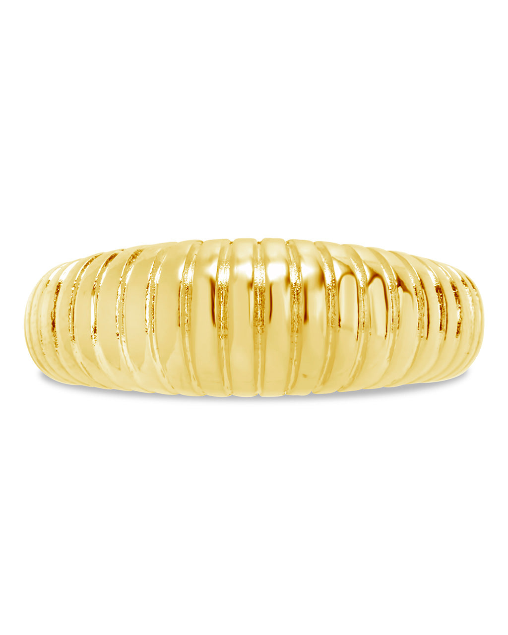 Elegant Ribbed Open Bombe Ring - Stackable Gold & Silver Statement Jewelry for Women - Perfect for Parties, Weddings & Everyday Wear