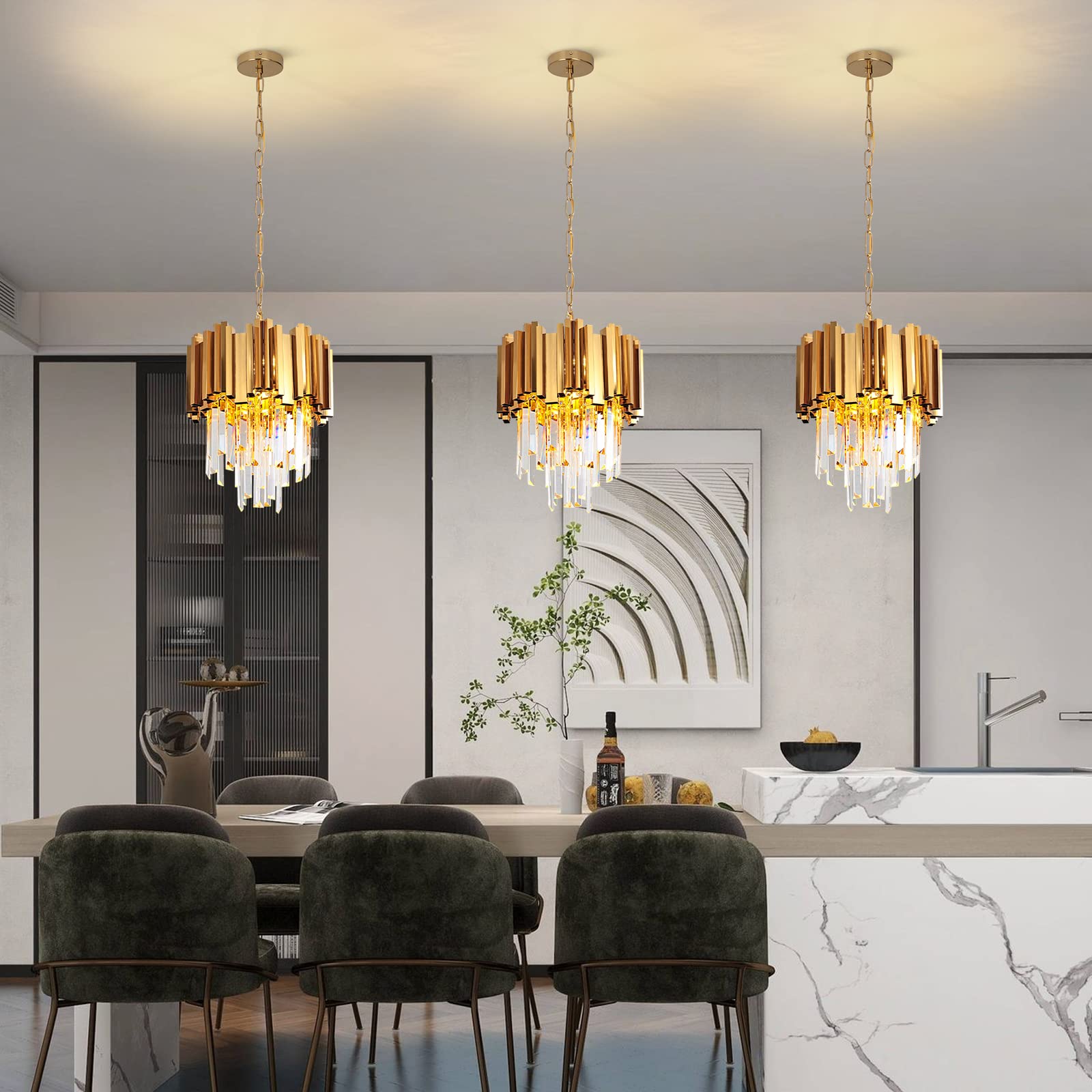 Modern Gold Crystal Chandelier - 12