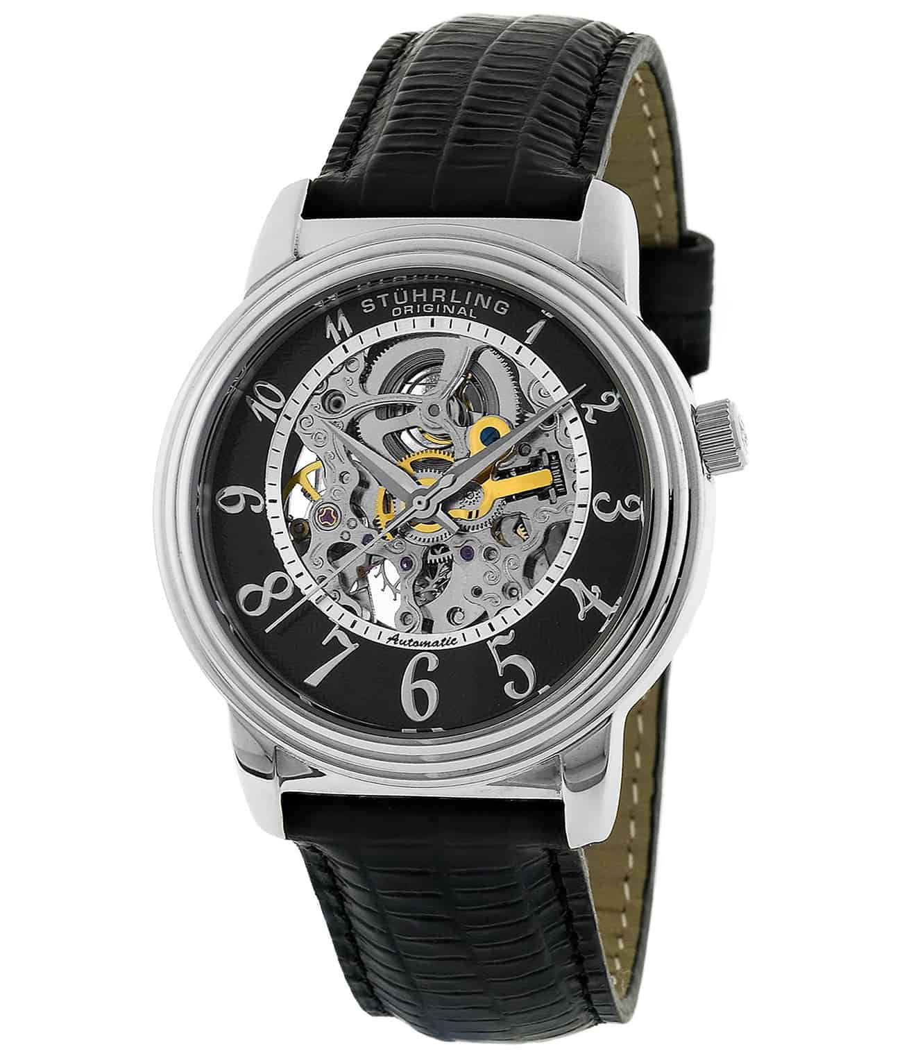 Black Dial / Rose Case / Black Leather Strap Tang Buckle