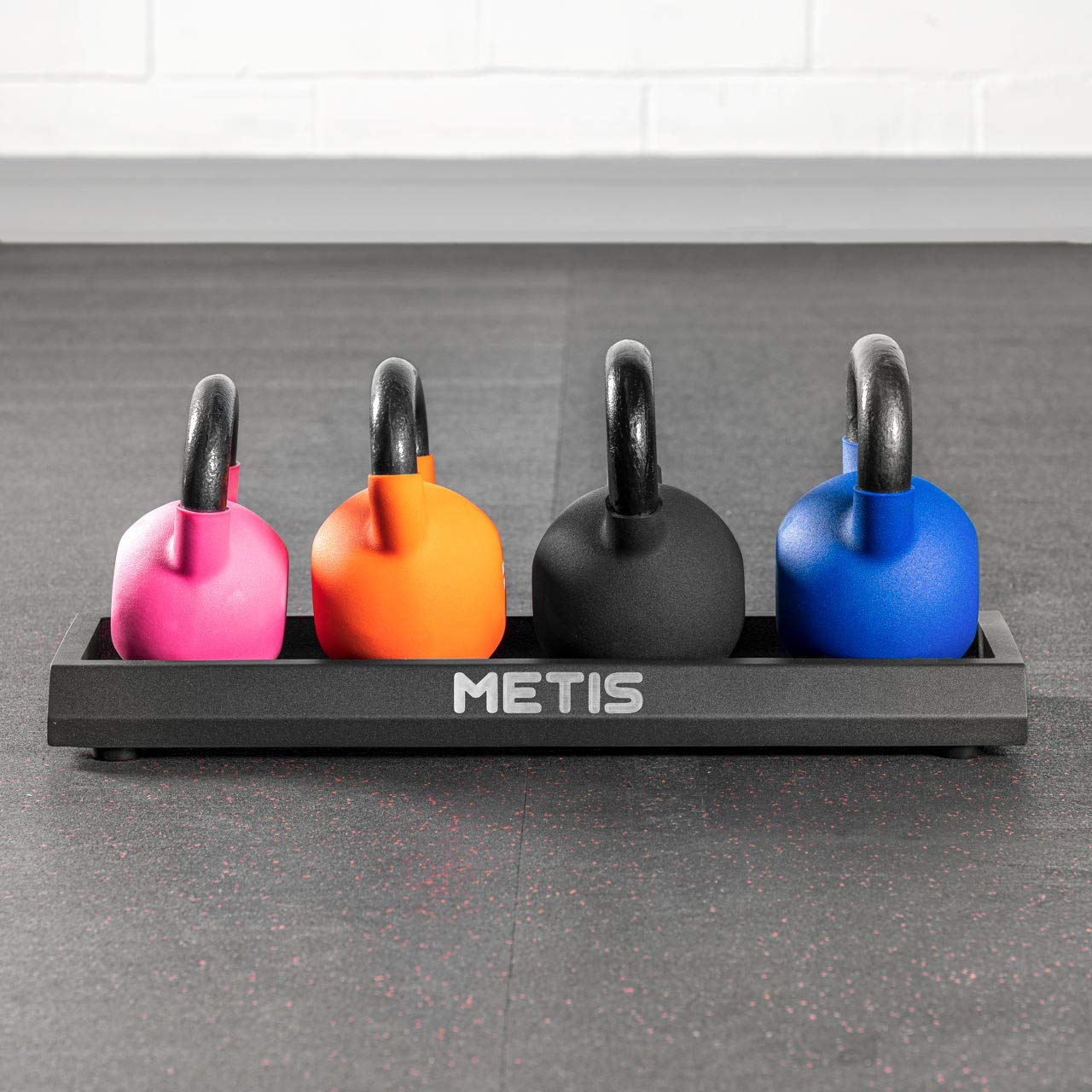 METIS Kettlebell Stand Tray - Heavy Duty Storage Rack for 3/4 Hand Weights | Home Gym Equipment Organizer for Kettlebell Set | Perfect for CrossFit, Strength Training & Home Workouts