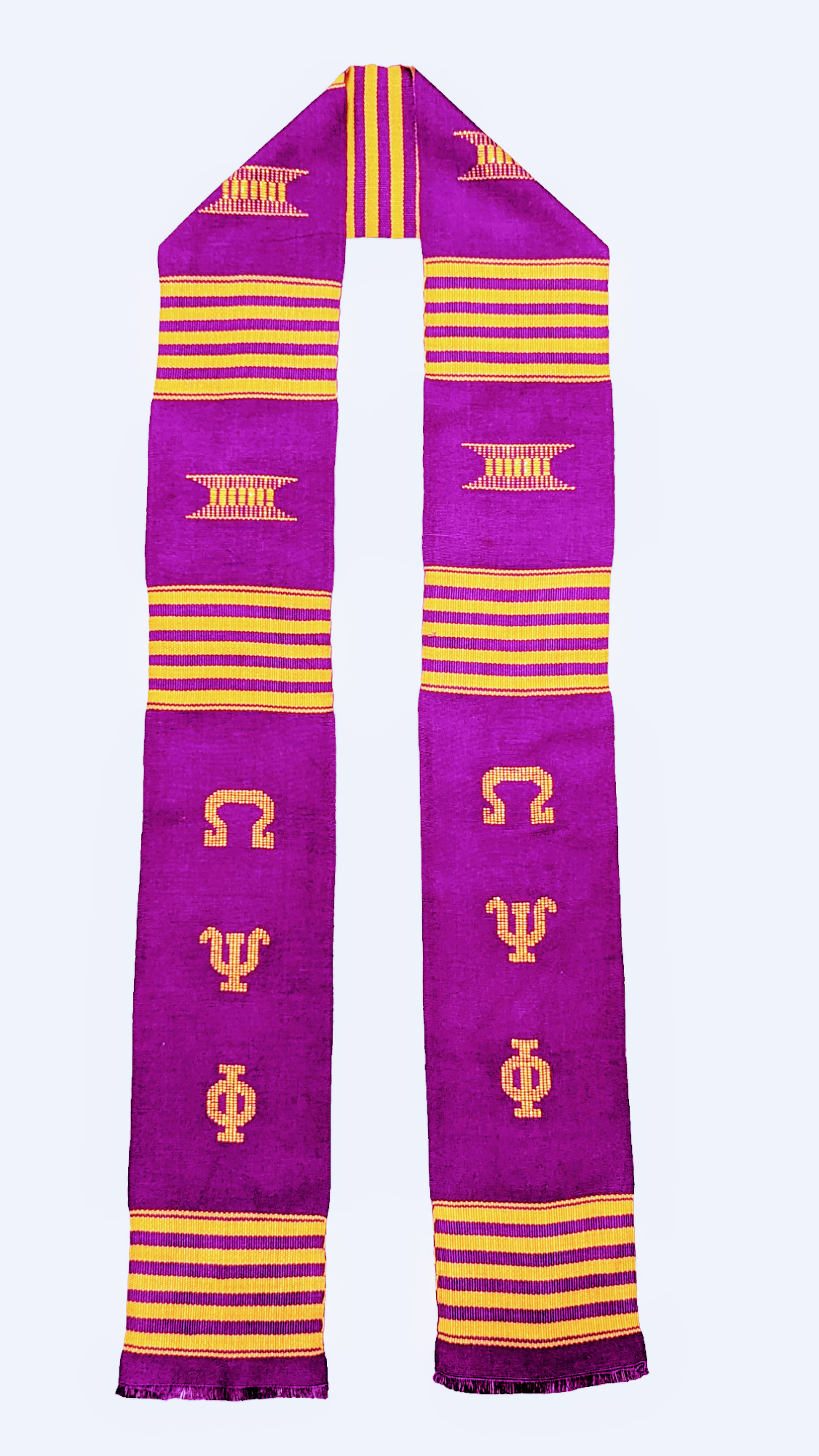 Handwoven Purple and Gold Kente Graduation Stole - Authentic African Heritage Sash for Graduation Ceremonies, Cultural Events & Special Occasions | DPS0252