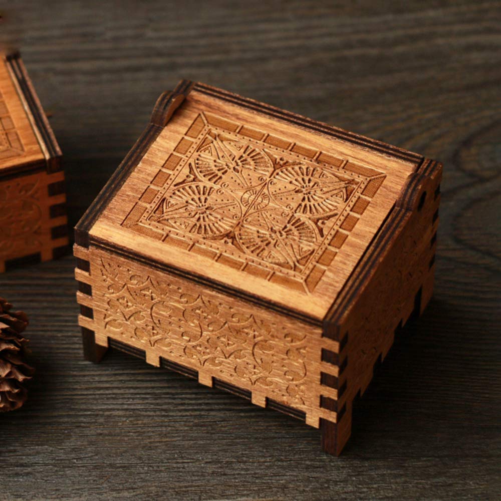 Beauty and The Beast 18-Note Wind-Up Music Box - Engraved Wooden Musical Gift with Clockwork Mechanism, Plays 'Beauty and The Beast' Theme - Perfect for Disney Collectors, Birthday Gifts & Home Decor