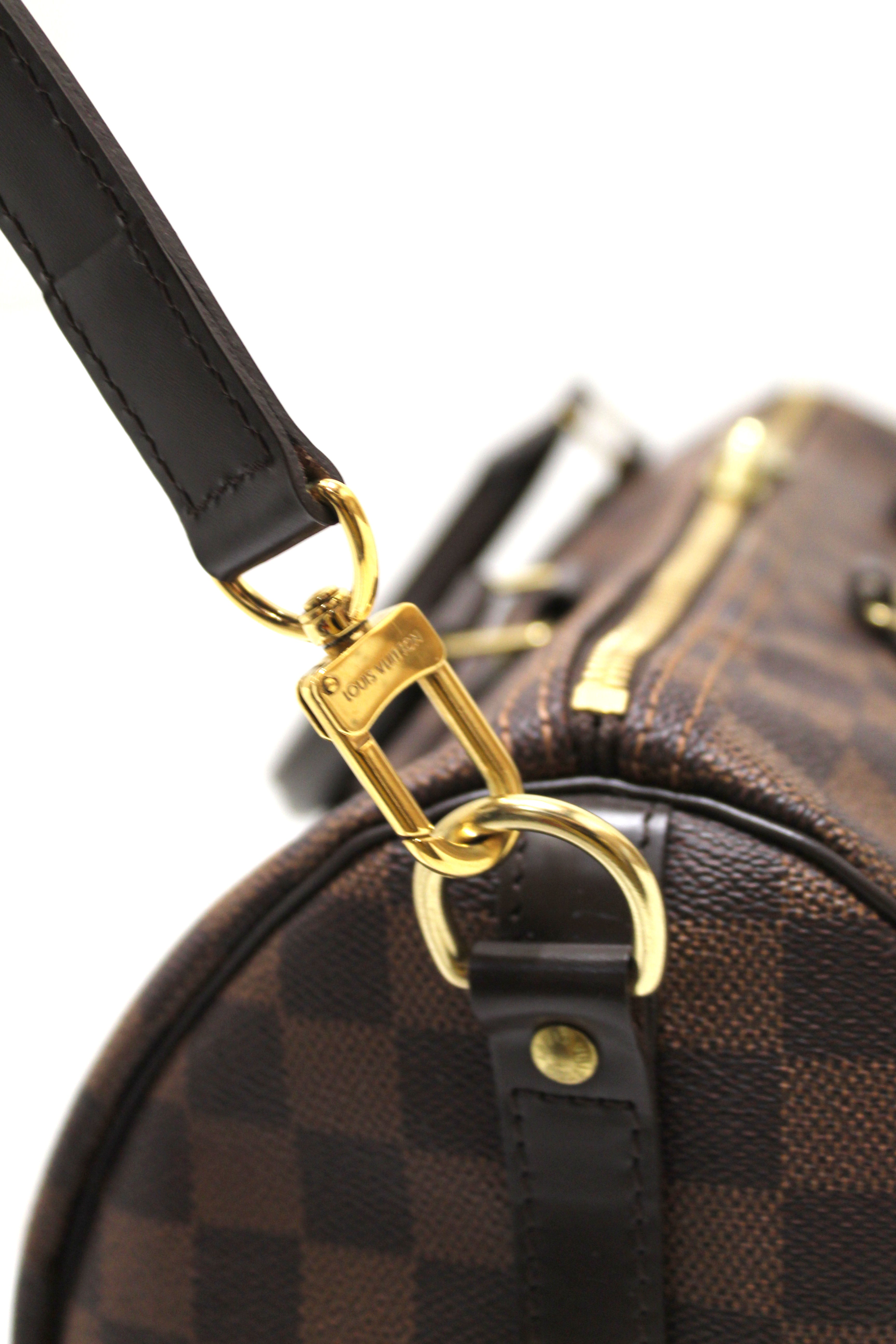 Authentic Louis Vuitton Damier Ebene Speedy 35 Bandouliere Crossbody Bag - Luxury Handbag for Women, Travel & Everyday Use