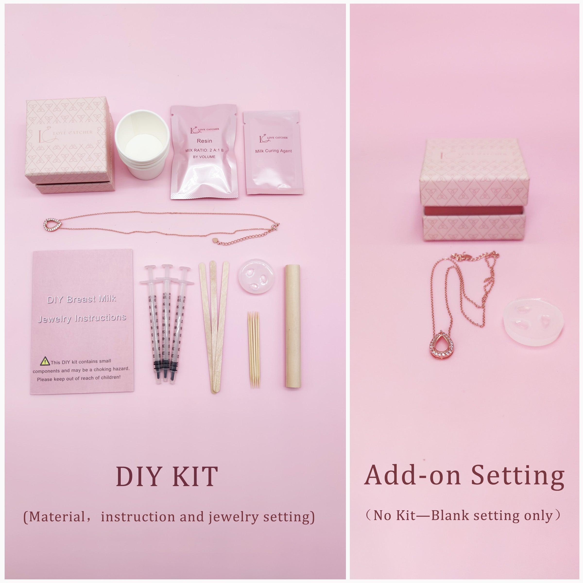 Halo Round Breastmilk Ring & Necklace DIY Kit - Keepsake Jewelry for Moms - Perfect for Breastfeeding Moms, Baby Shower Gifts & Memorial Jewelry