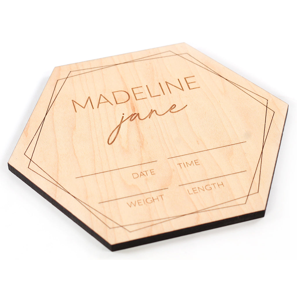Personalized Baby Birth Announcement Sign - Custom Newborn Name & Date Wooden Plaque - Perfect for Nursery Decor, Baby Shower Gift & Photo Props