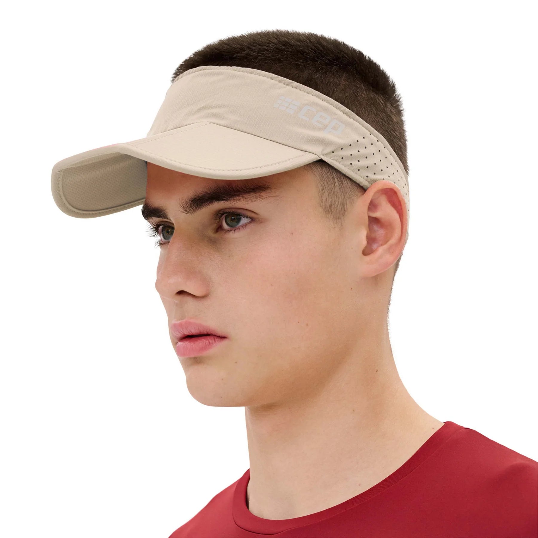 CEP Unisex Running Visor - Breathable & Lightweight Sun Protection for Men & Women - Ideal for Jogging, Hiking & Outdoor Sports (Cream)