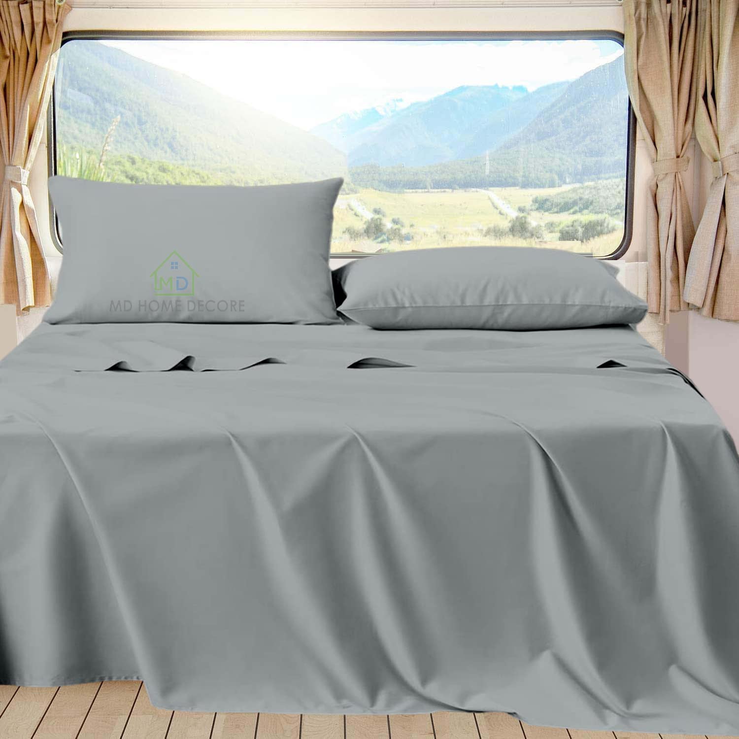 Premium Microfiber RV King Sheets Set 72x80 - Ultra Soft Cooling Bedding with Pillowcases - Luxury 1800 Thread Count for Campers - Fits Mattress up to 15