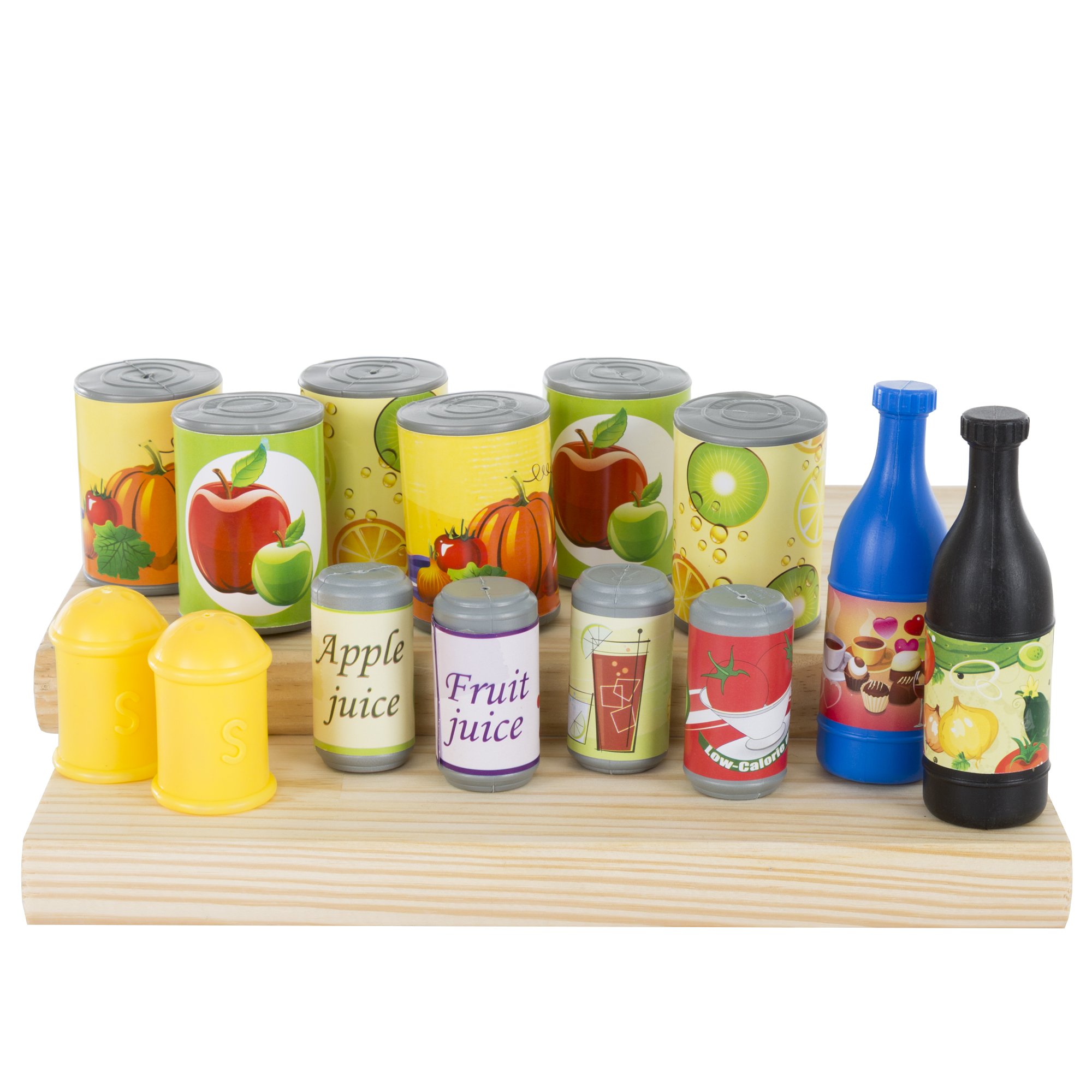 Hey! Play! Pretend Play Assorted Food Set - 24-Piece Fresh, Boxed & Canned Toy Food for Kids | Perfect for Grocery Store Role Play, Kitchen Dramatic Play & Preschool Learning