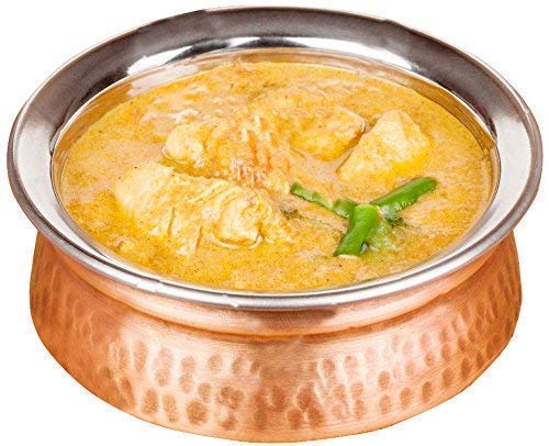 2-Piece Indian Copper & Steel Serving Bowls Set (13cm) - Perfect for Cereal, Soup, Cooked Food & Party Serving | Elegant Dining & Home Decor Tableware