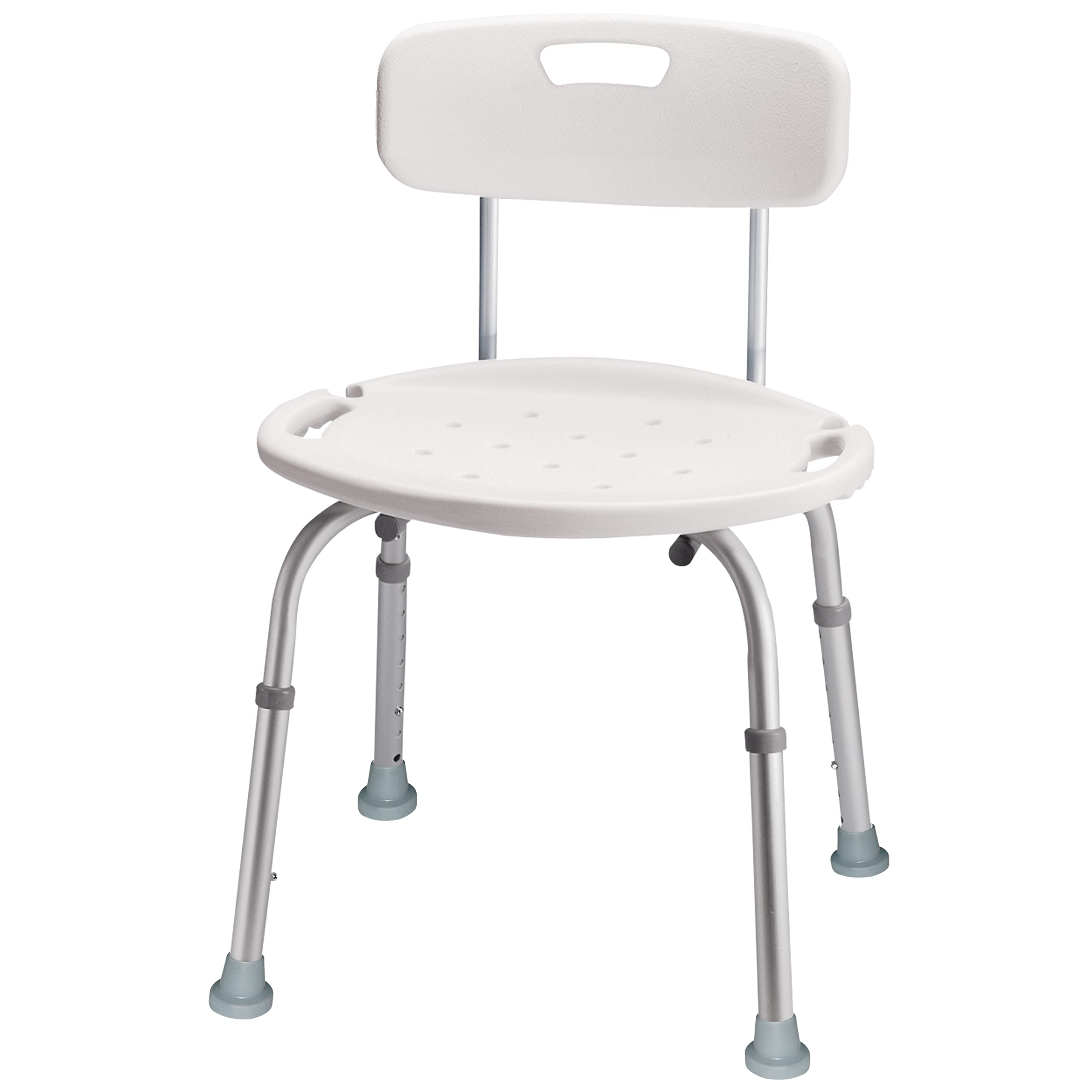 Carex Bath Chair with Back - Heavy Duty Shower Seat for Elderly, Handicap & Disabled Adults - 350lbs Weight Capacity - Easy Assembly White Shower Stool - Ideal for Bathroom Safety & Mobility Assistance