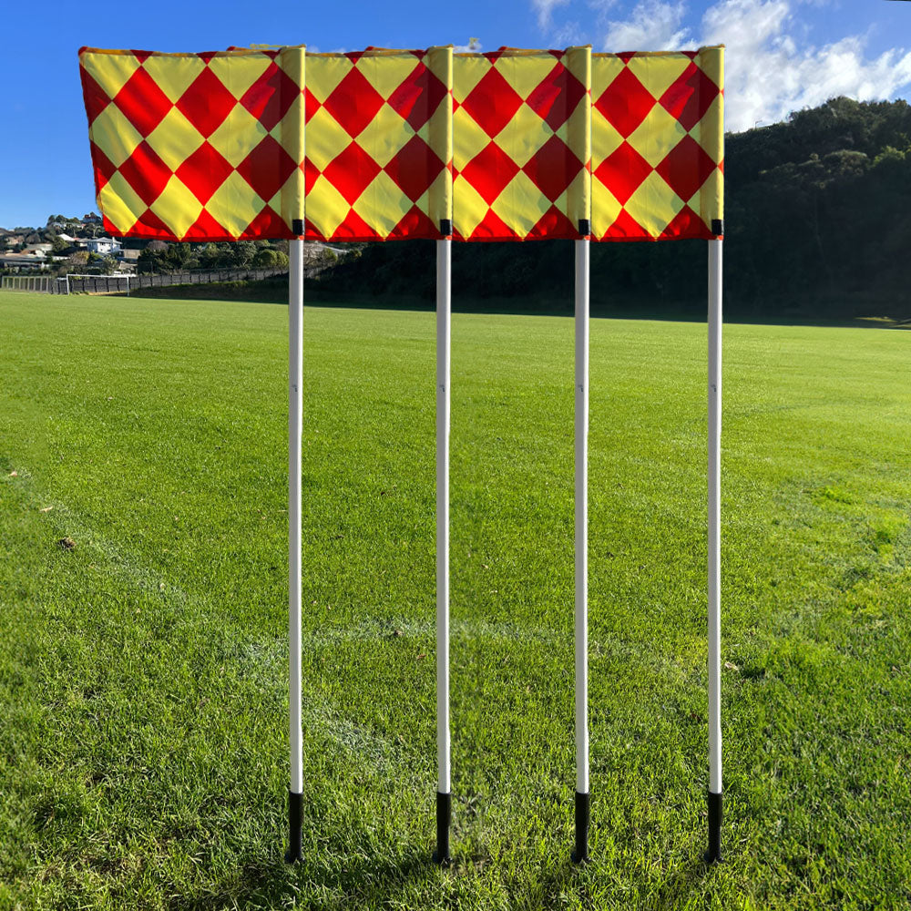 FC Diamond Corner Flag Set - High Visibility Soccer Field Markers for Training & Matches - Perfect for Youth, Adult & Professional Games