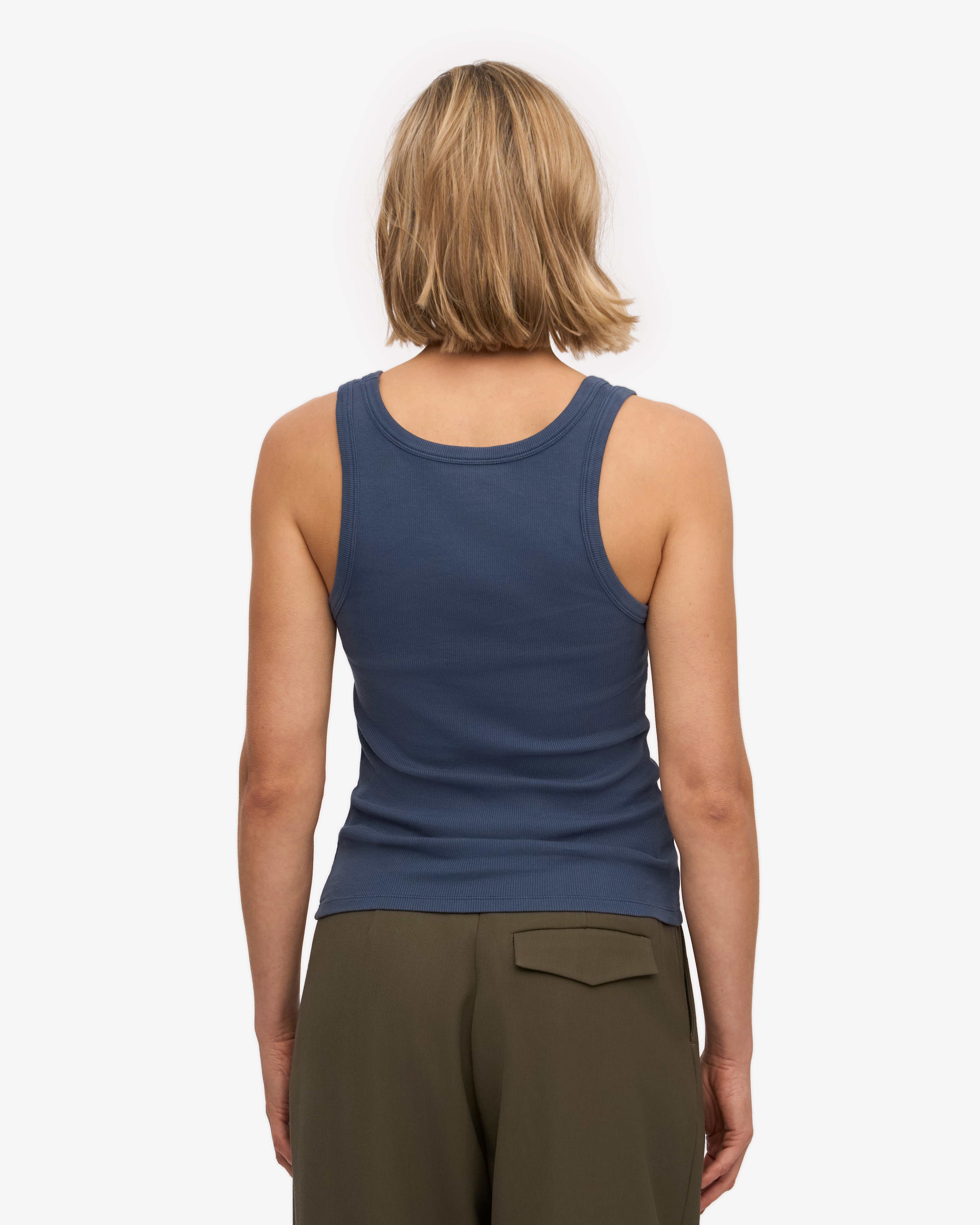 Organic Cotton Ribbed Tank Top for Women - Petrol Blue | Comfortable & Breathable Summer Casual Wear