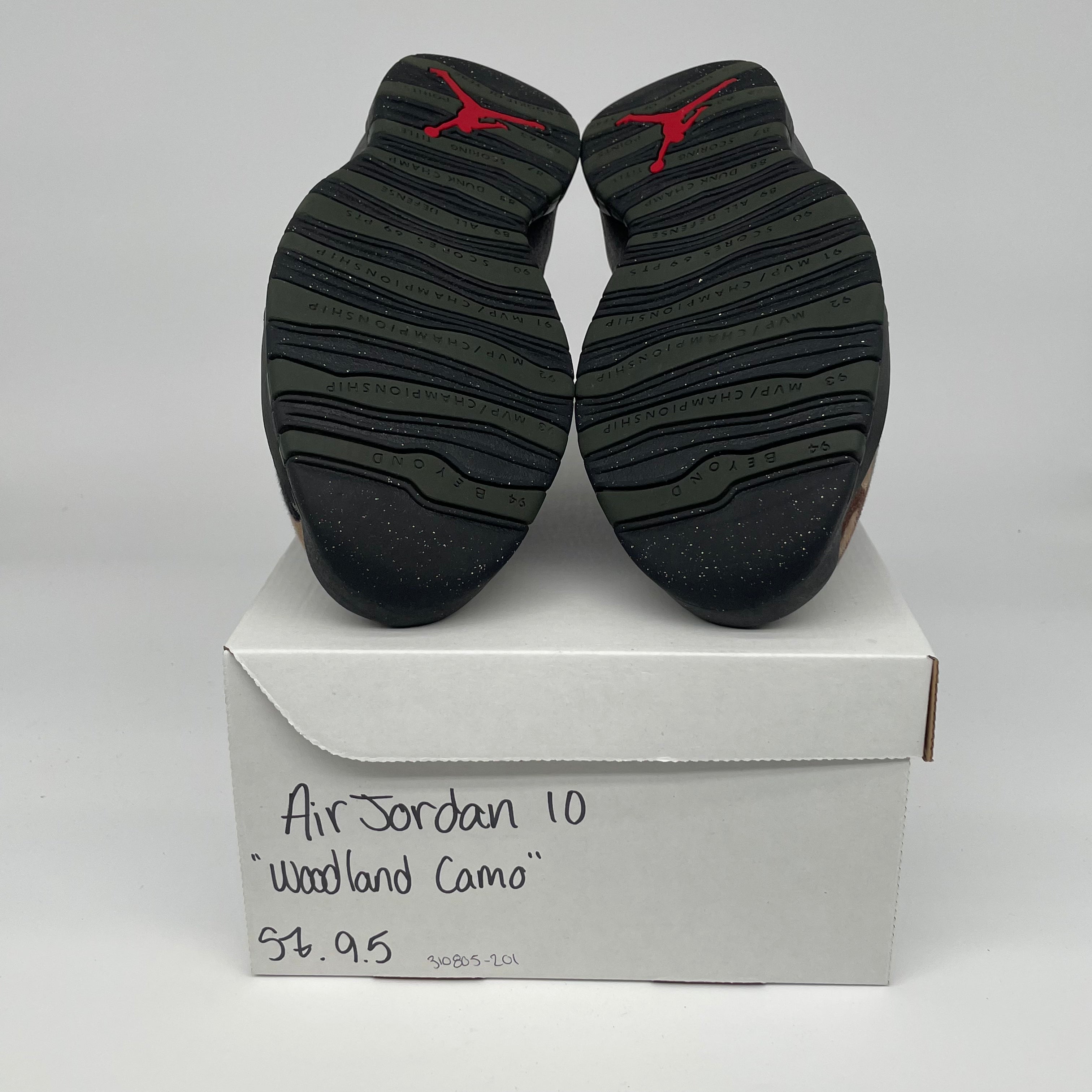 AIR JORDAN 10 Retro Sneakers - Woodland Camo Men's Size 9.5 (310805-201) - Basketball Shoes for Streetwear & Casual Outfits