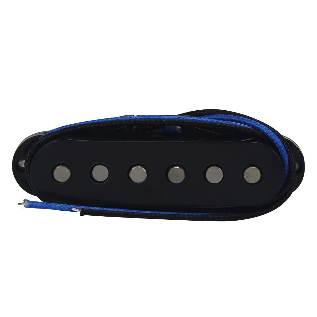FLEOR Alnico 5 Single Coil Guitar Pickup - Middle Position for ST/SQ Style Electric Guitars (Black) | Perfect for Blues, Rock & Stratocaster-Style Tone