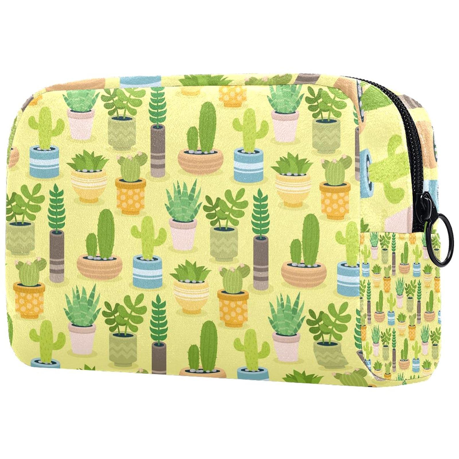 Large Cactus Makeup Bag for Women - Travel Cosmetic Organizer with Zipper, Portable Makeup Case for Girls | Perfect for Vacation, Gym & Daily Use