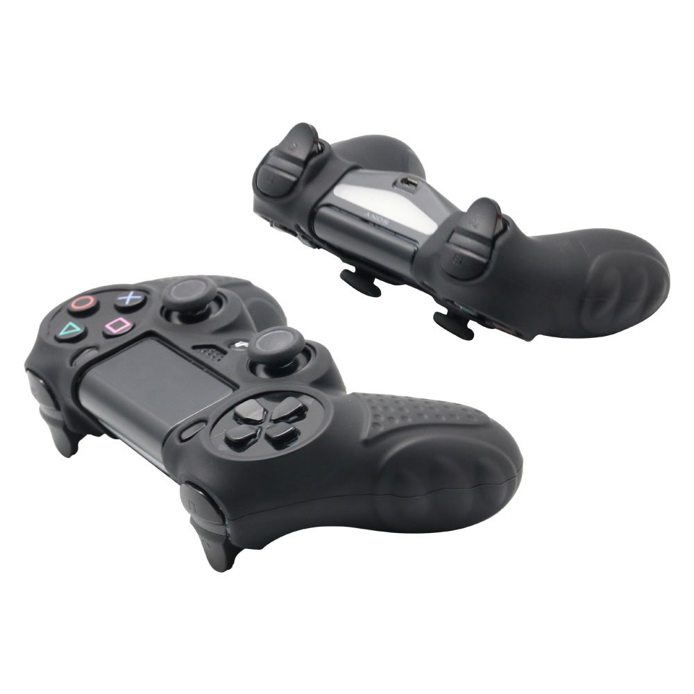 Premium Anti-Slip Silicone Cover for Sony PS4 Controller - DualShock 4 Skin Grip Protector Case Compatible with PS4/PS4 Slim/PS4 Pro (Includes 8 Thumb Grips) - Black - Perfect for Gaming, Protection & Enhanced Grip During Intense Gameplay