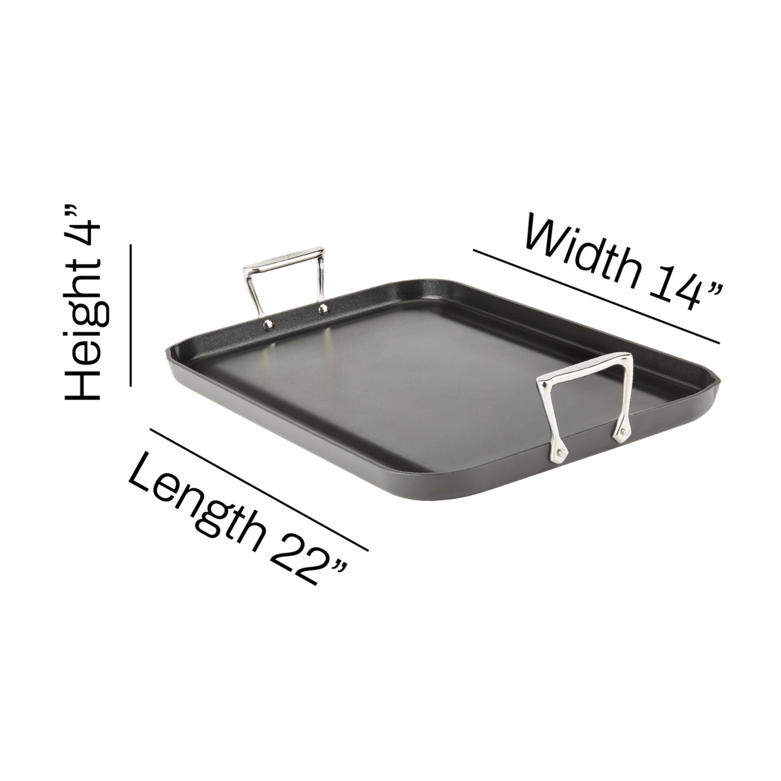 All-Clad HA1 Hard Anodized Nonstick Griddle Pan 13x20 Inch - Oven & Broiler Safe Up to 500°F - Professional Black Cookware for Pancakes, Steaks & Family Breakfasts