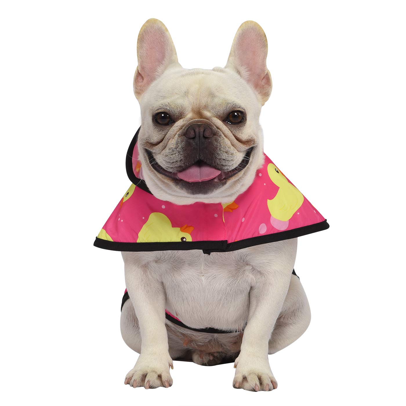 HDE Waterproof Dog Raincoat with Hood - Pink Ducks Print, Small to X-Large Sizes for Dogs & Puppies | Outdoor Walking, Rainy Day Protection, Pet Fashion Accessory