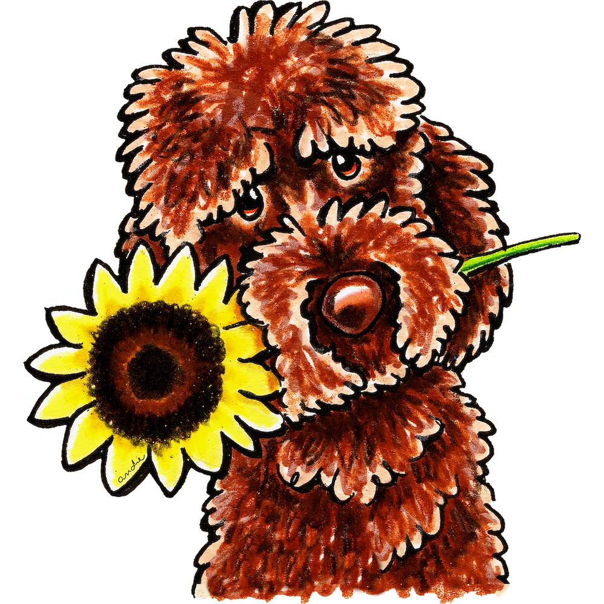 Sunny Chocolate Labradoodle 20 oz Ceramic Coffee Mug - Large Mega Cup for Hot Drinks, Perfect for Dog Lovers, Office Use & Gift Giving