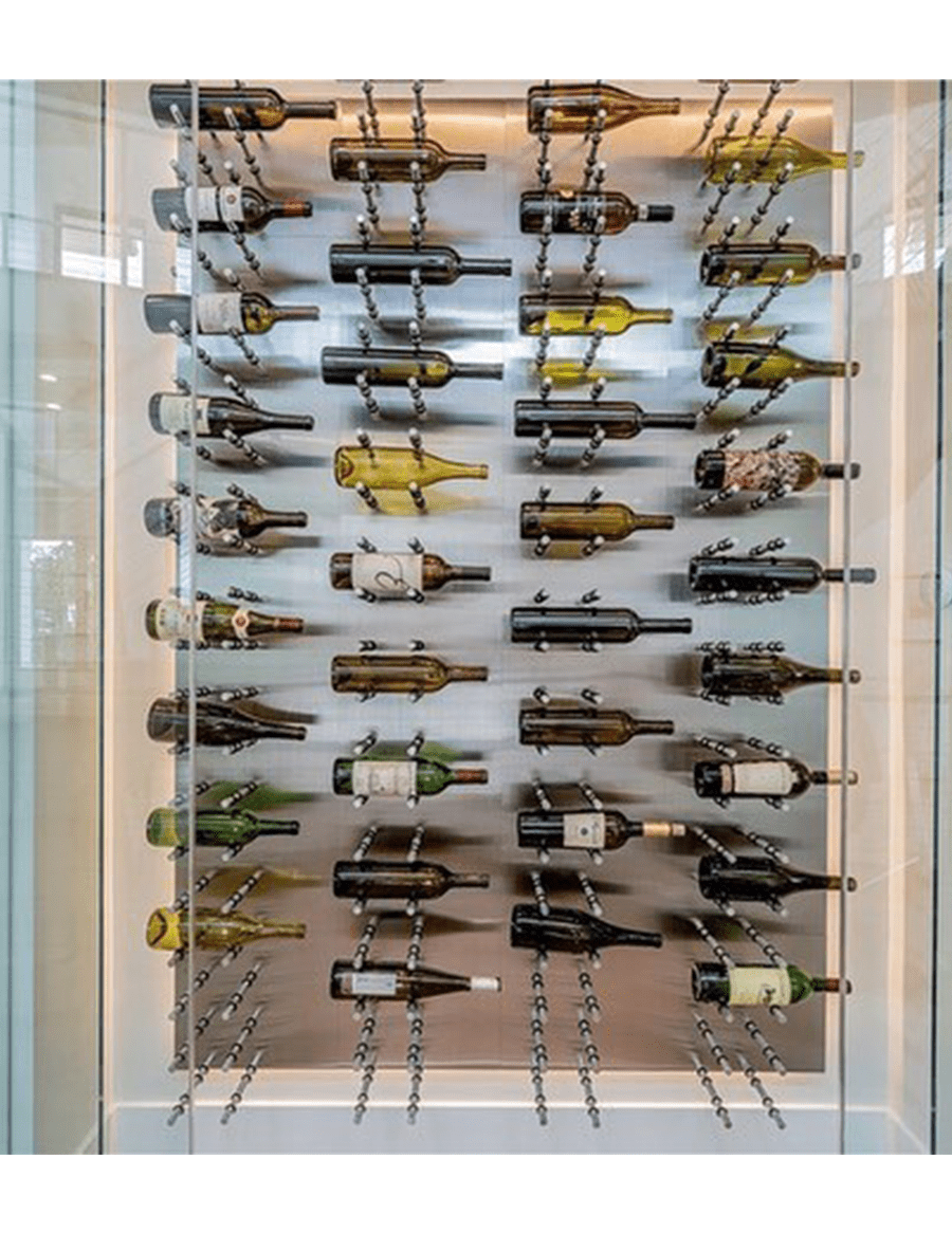 Fusion Wine Wall (Label Forward) - 4 Foot Alumasteel Wine Rack for Home Bar, Kitchen & Dining Room Decor