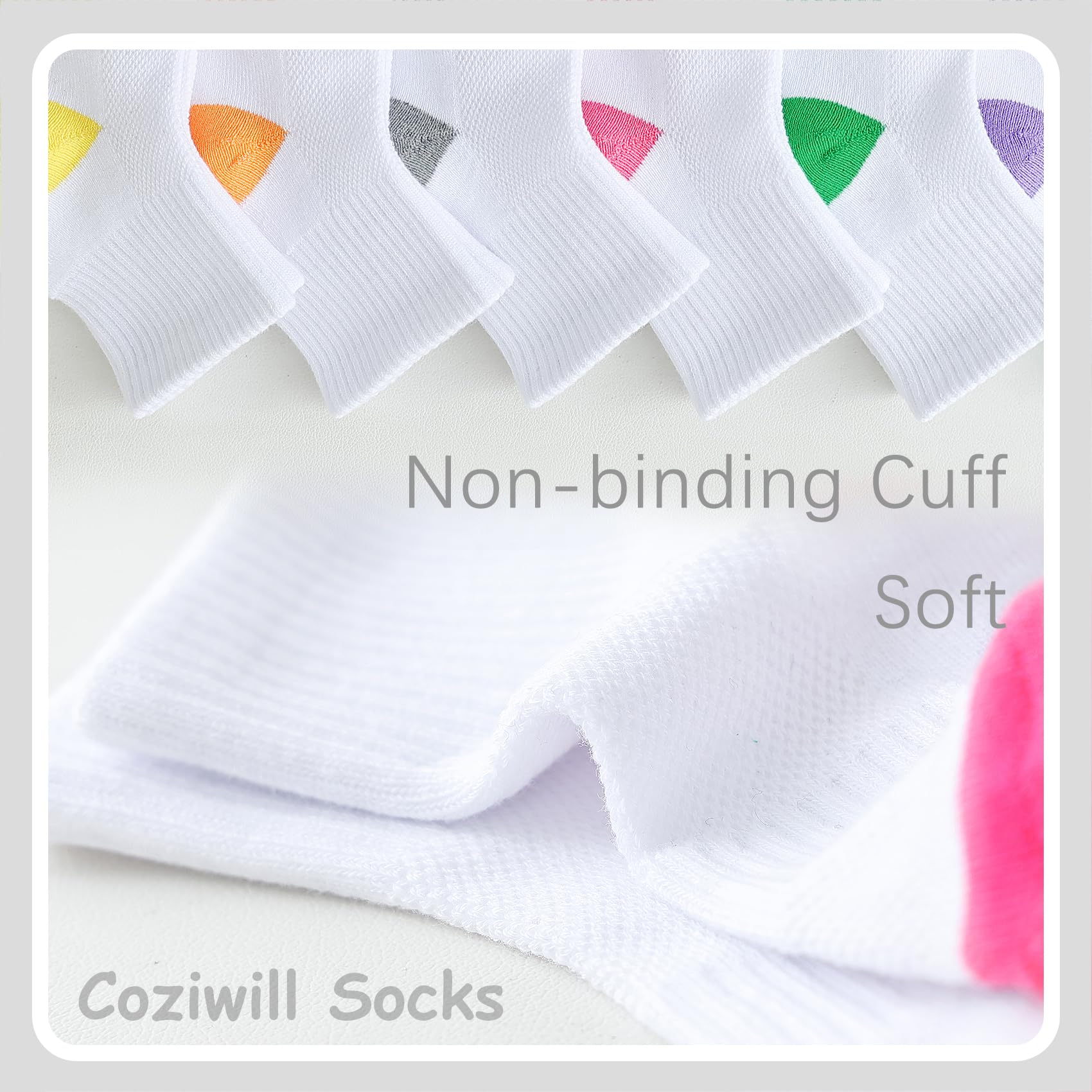 **Girls & Boys Athletic Ankle Socks - 6/12 Pairs Pack, Cushioned Cotton Quarter Socks for Kids & Youth - Perfect for Sports, Running, School & Everyday Wear**