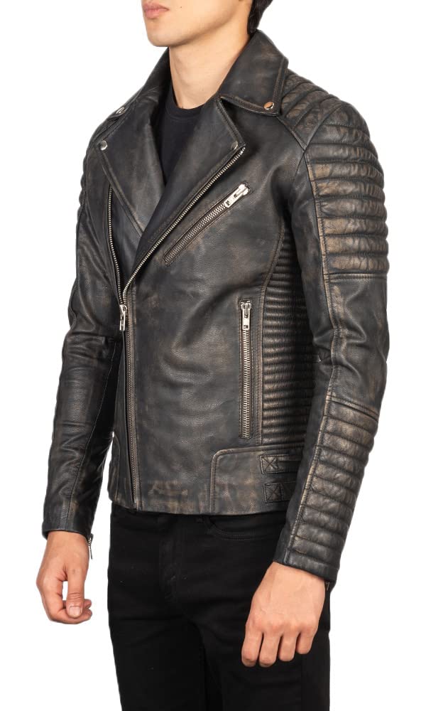The Jacket Maker Armand Biker Real Leather Jacket for Men | Premium Asymmetrical Motorcycle Jacket | Perfect for Riding, Casual Wear & Fashion Outfits