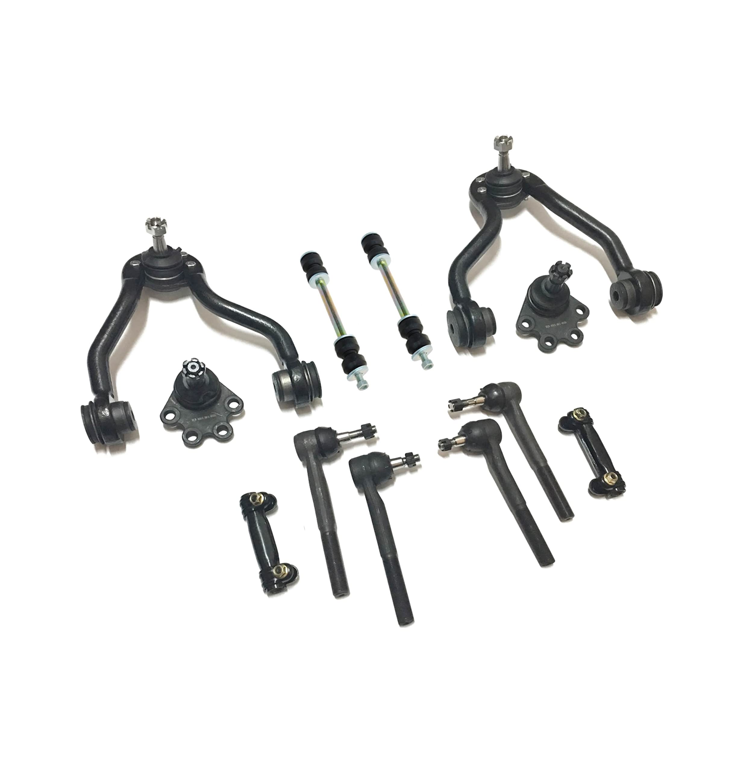 12-Piece Front Suspension Kit for Chevrolet Blazer 1992-1994 & GMC Yukon 1992-1996 - Upper Control Arm, Lower Ball Joints, Tie Rod Ends, Adjusting Sleeves, Sway Bar Links - Perfect for Off-Roading, Daily Driving & Vehicle Maintenance